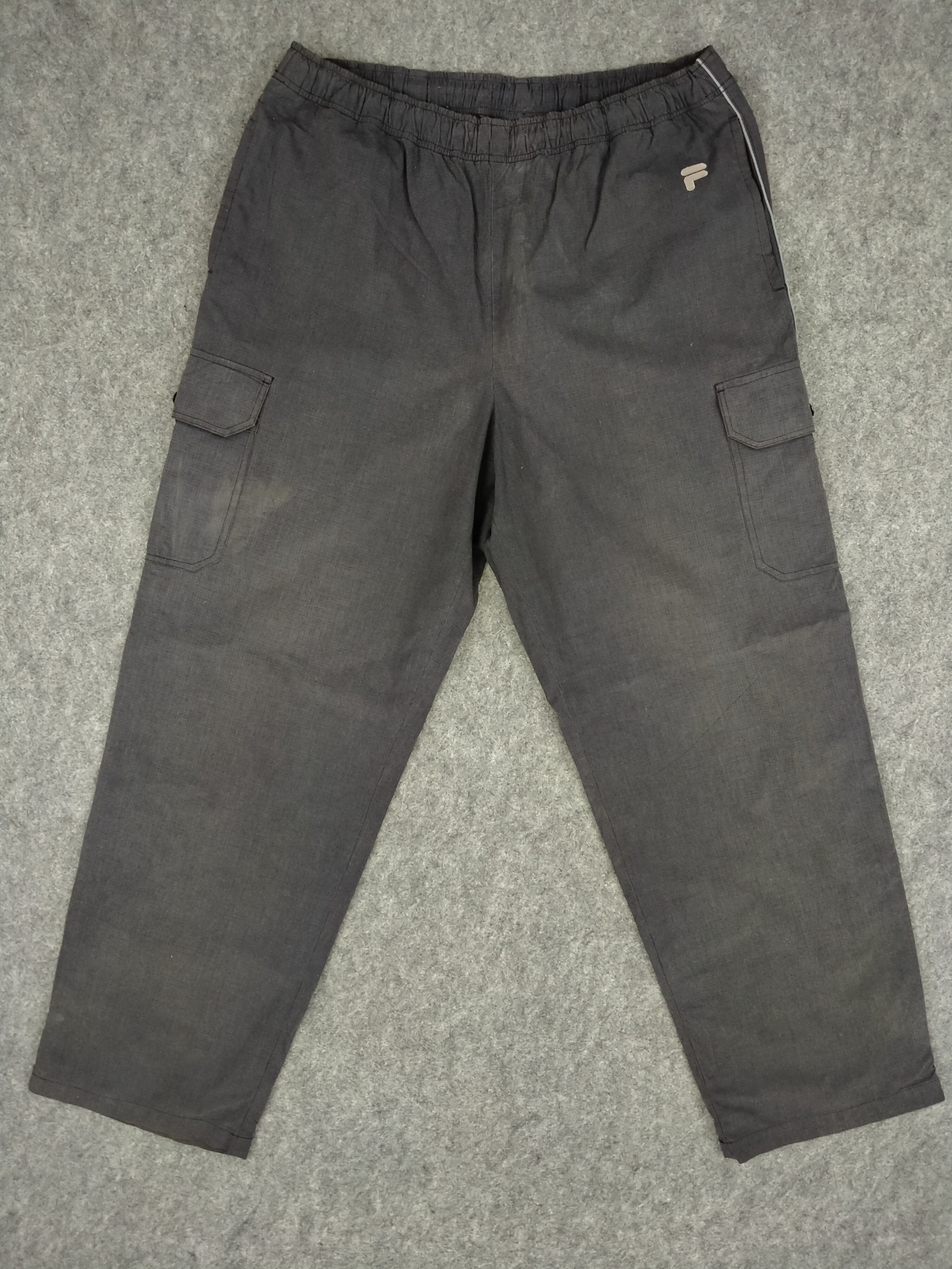 Japanese Brand Fila Elastic Cargo Multi Pocket Pants 33x31.5 -CP114 Size US 33 - 1 Thumbnail