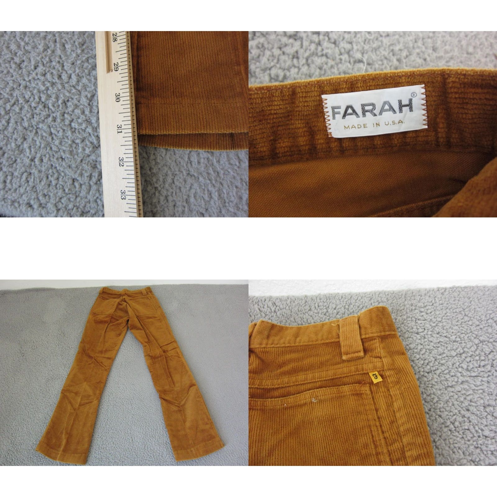 Farah VINTAGE Farah Pants Corduroy 12/13 Regular 23w x 31L Brown Mens Womens Teens? Size 34" / US 12 / IT 48 - 9 Thumbnail
