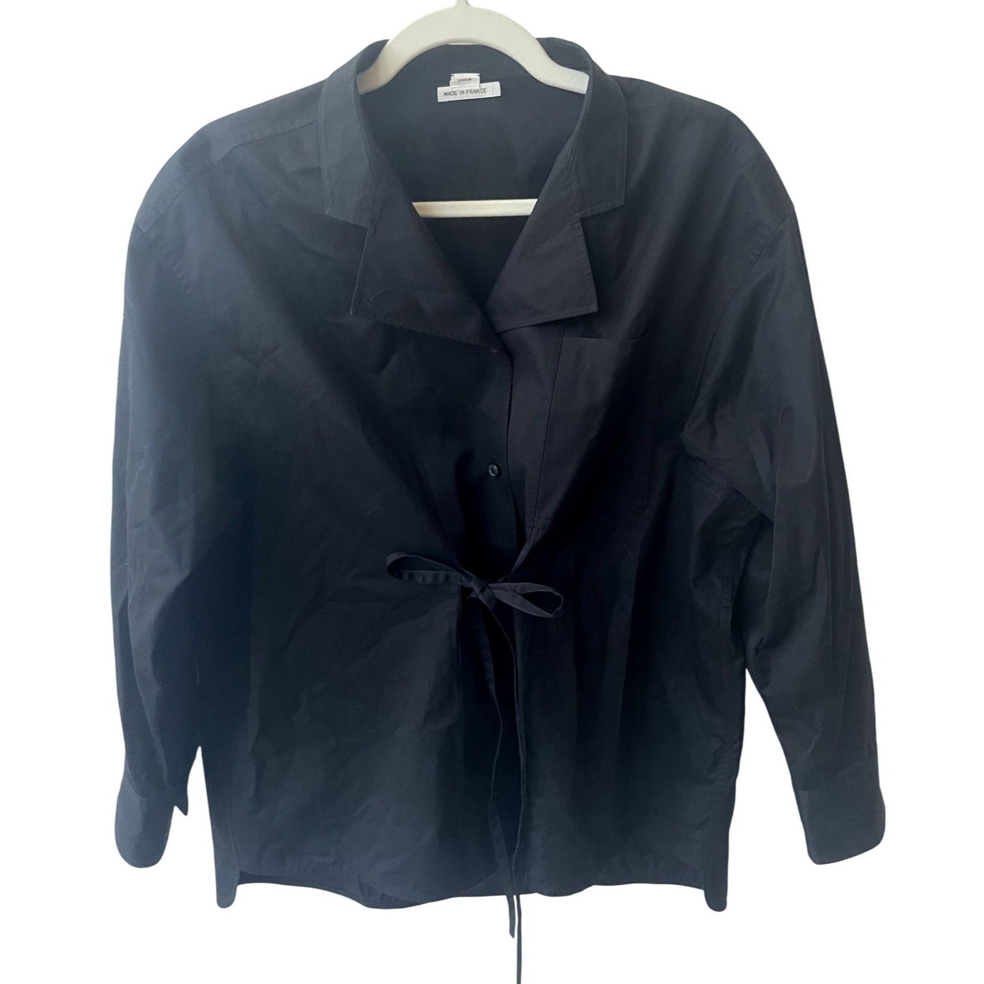 Hermes Hermès Womens Black Long-Sleeve Button-Up Shirt With Waist T Size XS / US 0-2 / IT 36-38 - 1 Thumbnail
