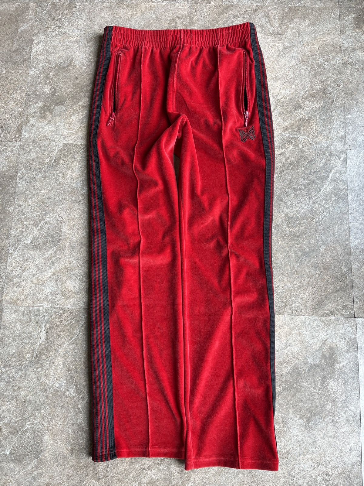 Needles Needles Velour Track Pants Red And Black Size US 30 / EU 46 - 3 Thumbnail