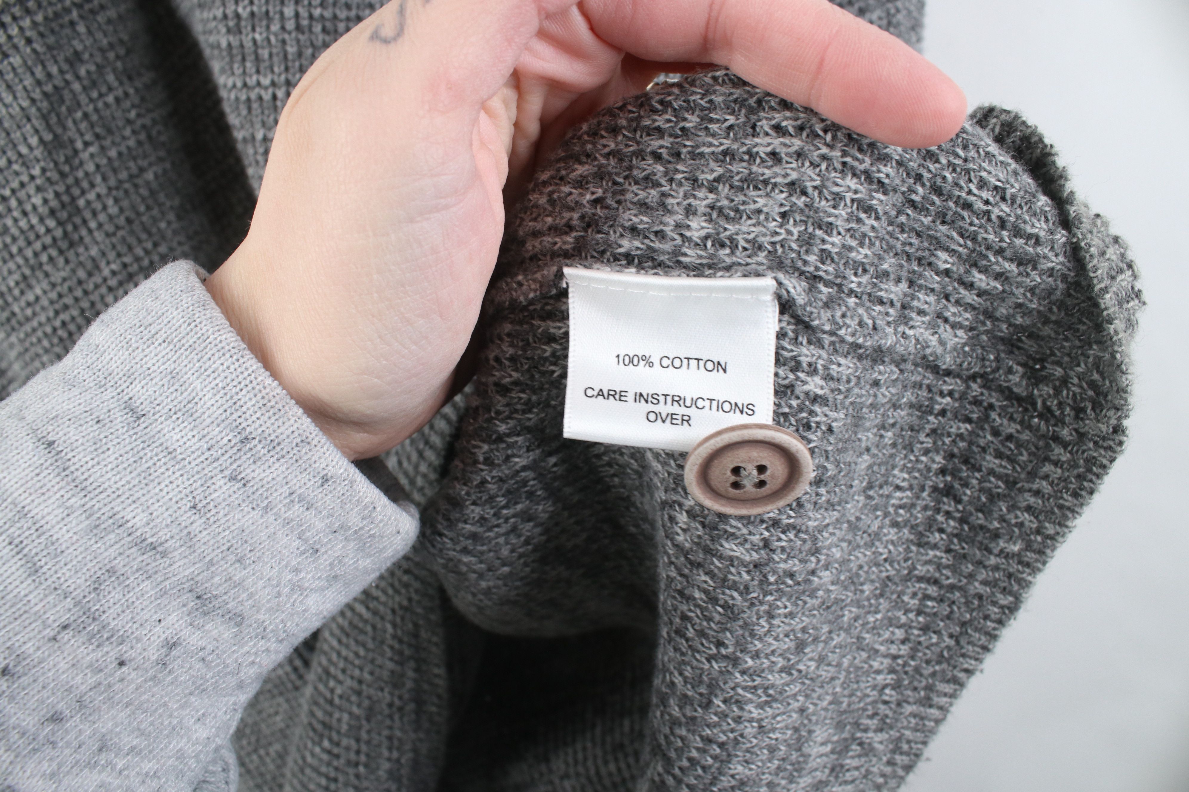 Vintage Vintage 90s Y2K Streetwear Ribbed Knit Henley Sweater Gray Size US XL / EU 56 / 4 - 8 Thumbnail