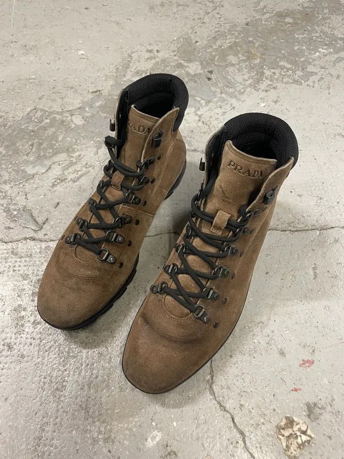 Prada 2000s Prada Brown Suede Leather High Shoes Size US 7 / EU 40 - 3 Thumbnail