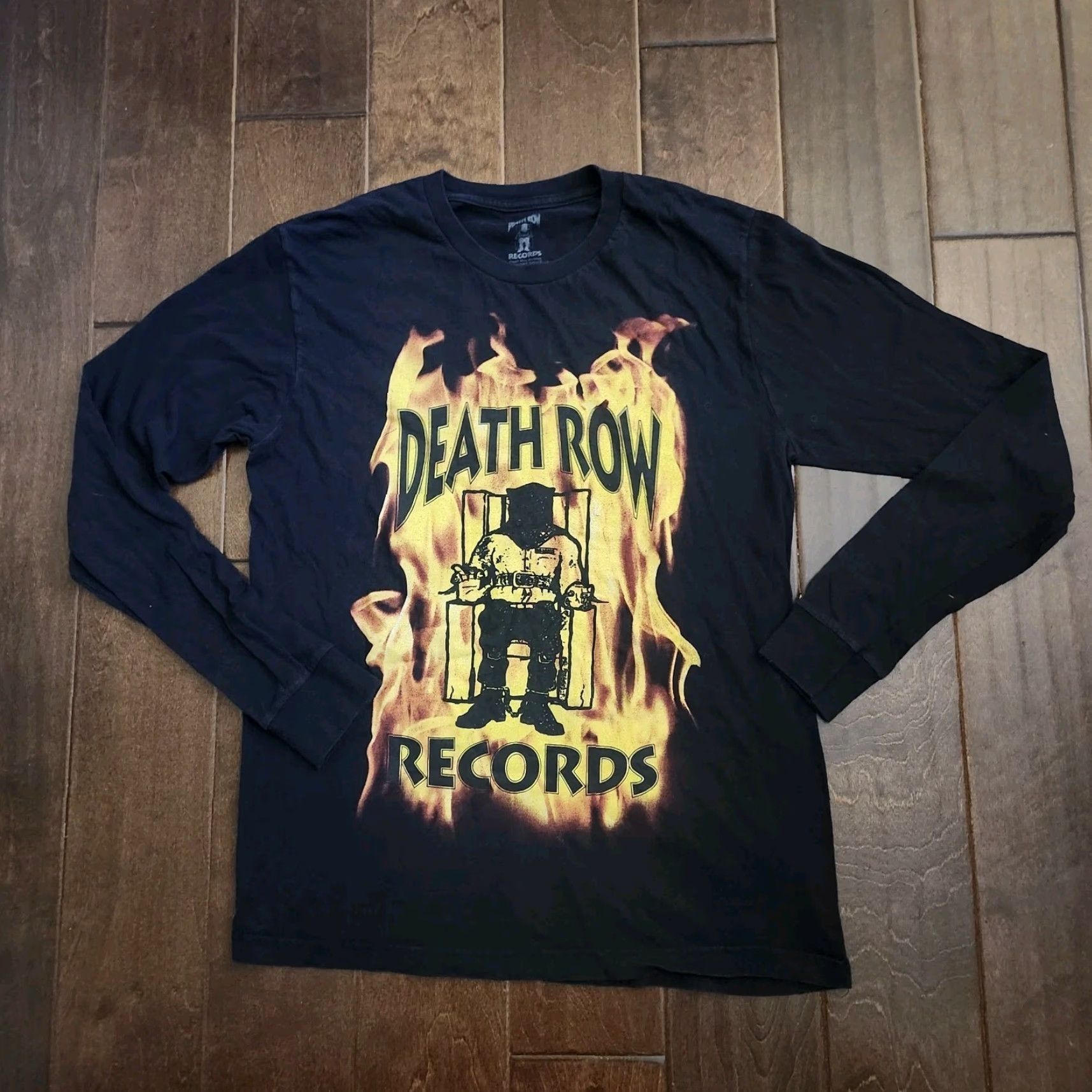 Ripple Junction Death Row Records Mens Medium Long Sleeve Black Graphic Hip Hop T Shirt Size US M / EU 48-50 / 2 - 2 Thumbnail