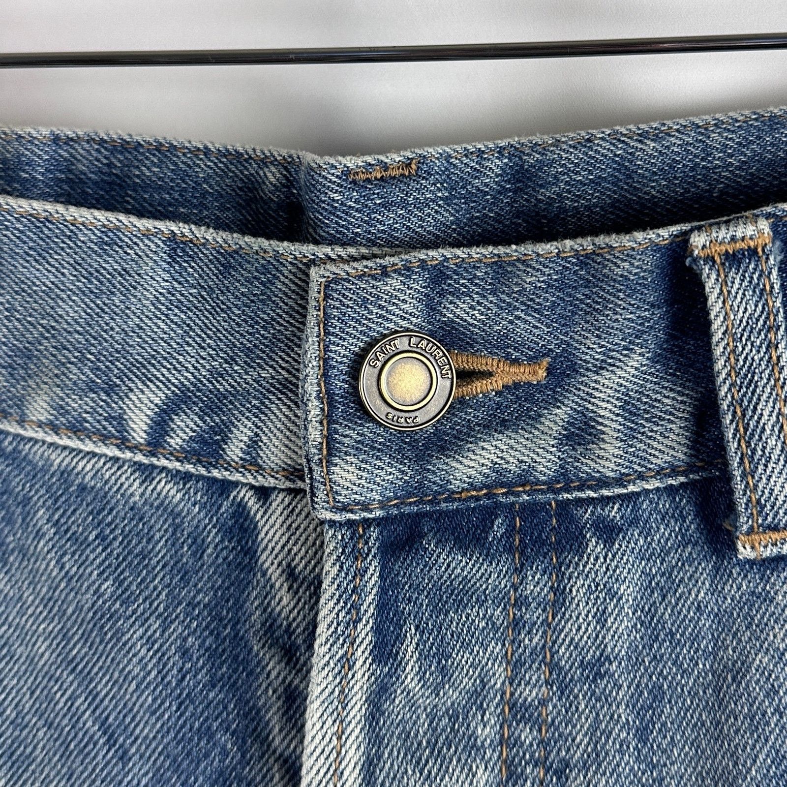 Saint Laurent Paris D23 Straight Destroyed Denim Size US 32 / EU 48 - 3 Thumbnail