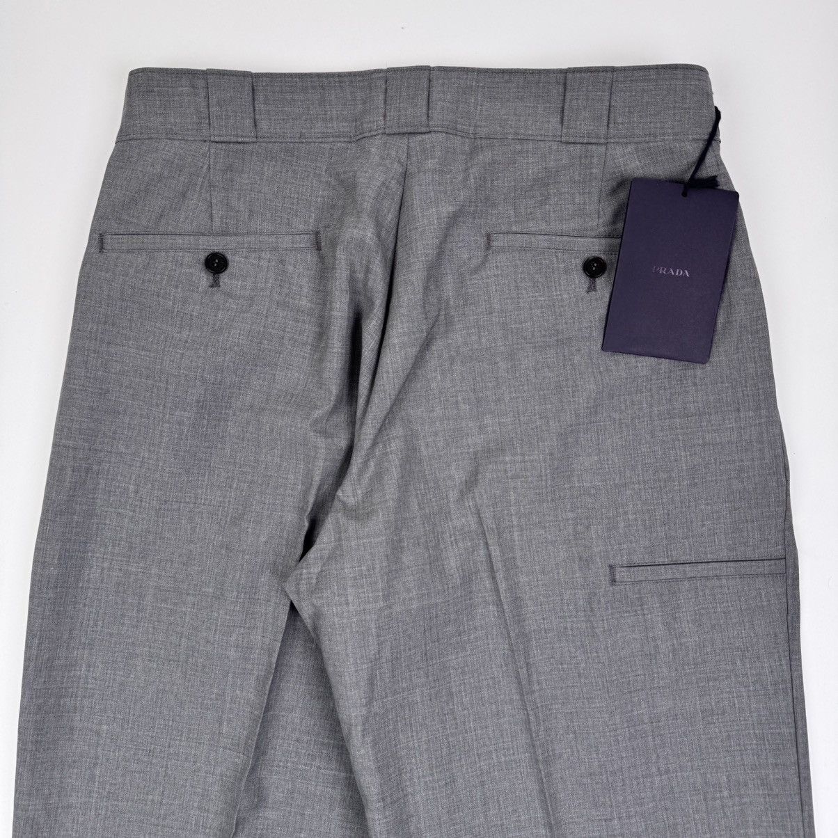 Prada Prada SS2024 Main-Line Light Gray Wide Fine Wool Pants Size US 34 / EU 50 - 6 Thumbnail