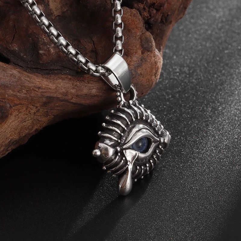 Jewelry Retro Machine Devil Eye Blue All-Seeing Eye Necklace Size ONE SIZE - 3 Thumbnail