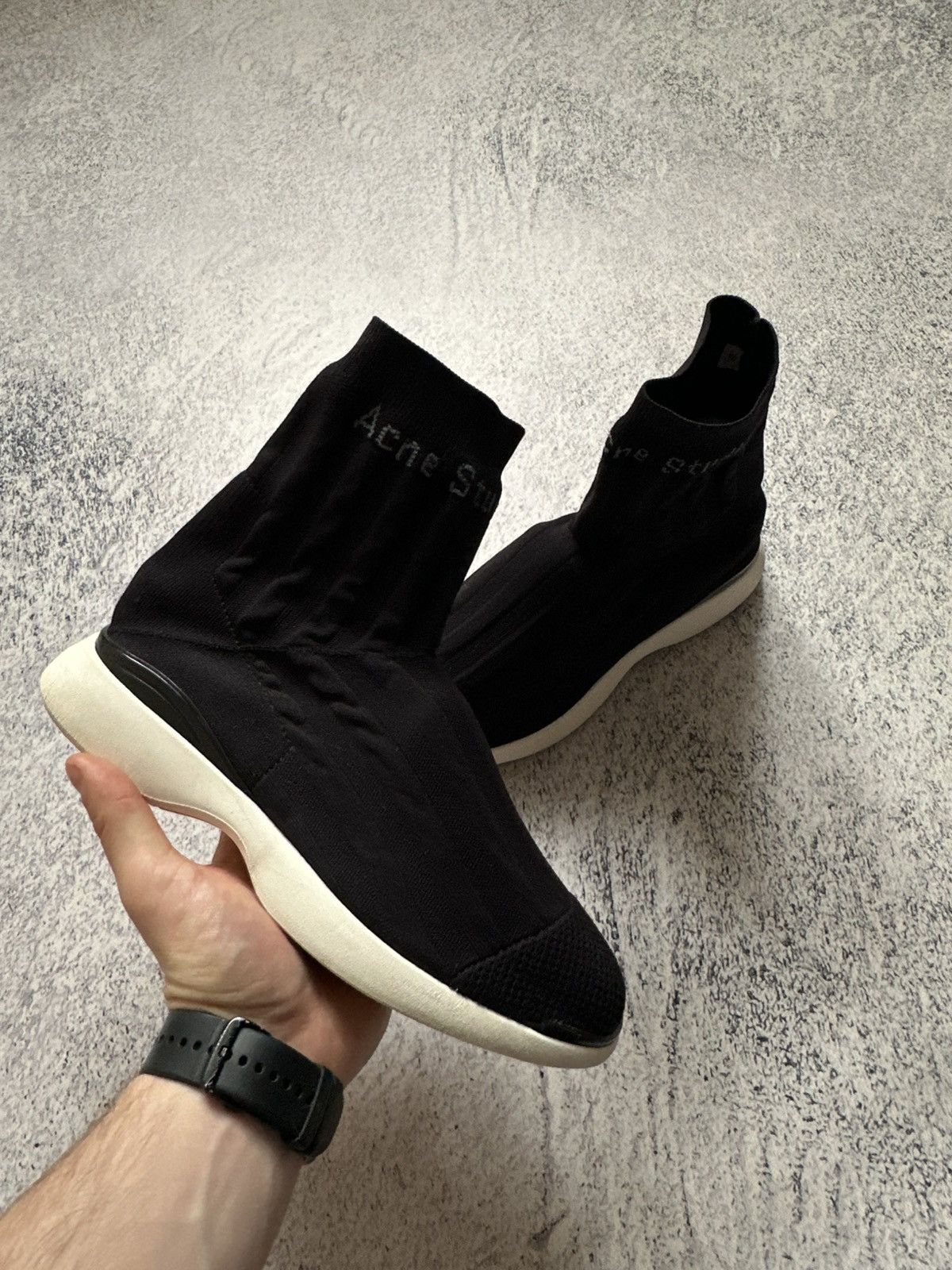 Acne Studios Acne Studios Tristan AS Black/White Sock Sneakers Size 38 Size US 8 / IT 38 - 15 Thumbnail