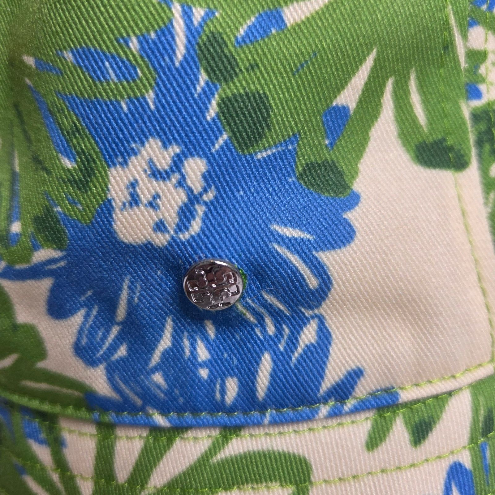 Tory Burch Tory Burch Womens Floral Printed Bucket Hat Ivory Pom Daisy Size ONE SIZE - 5 Thumbnail