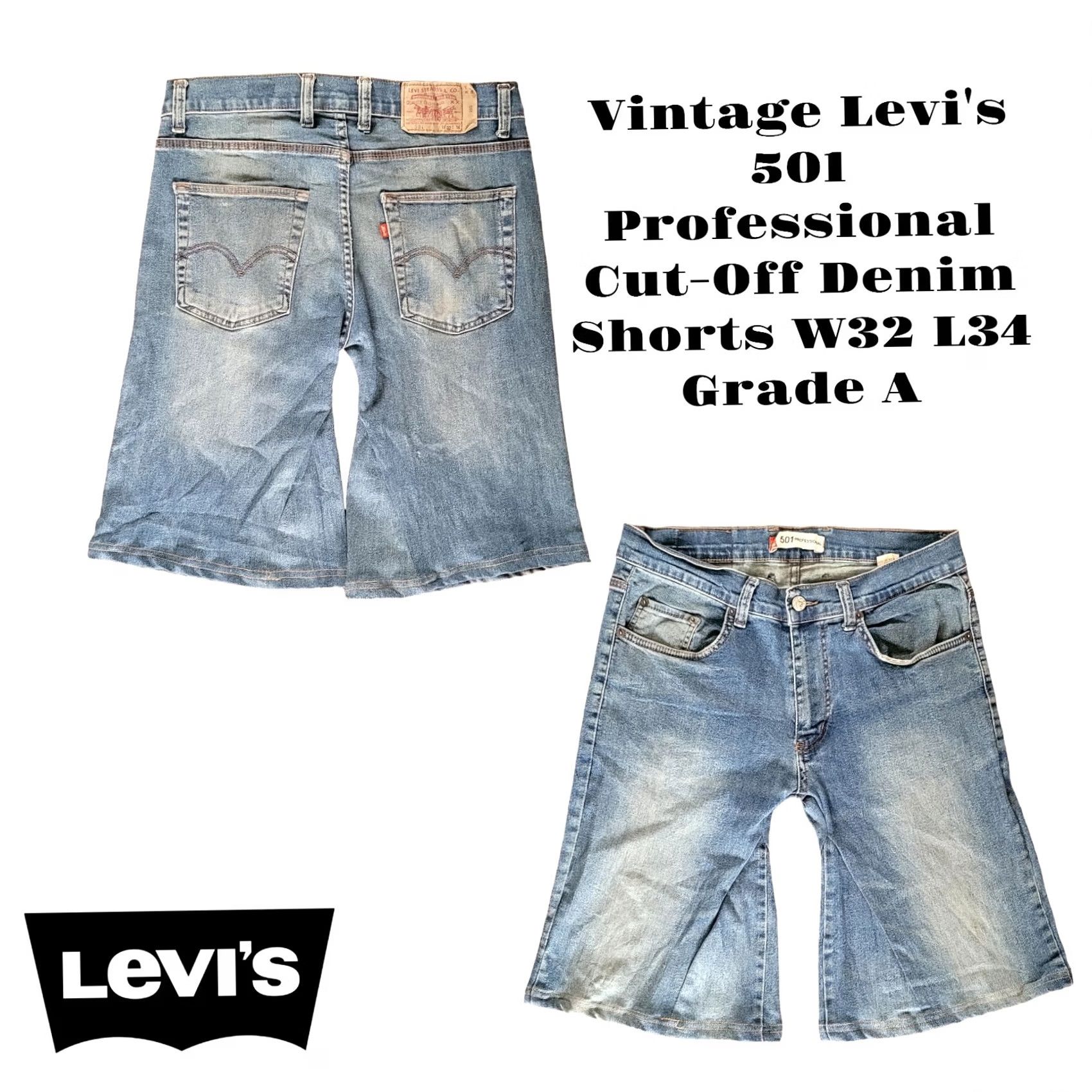 Levi's VINTAGE Levi's 501 Denim Shorts W32 L34 Grade A Size US 32 / EU 48 - 2 Thumbnail