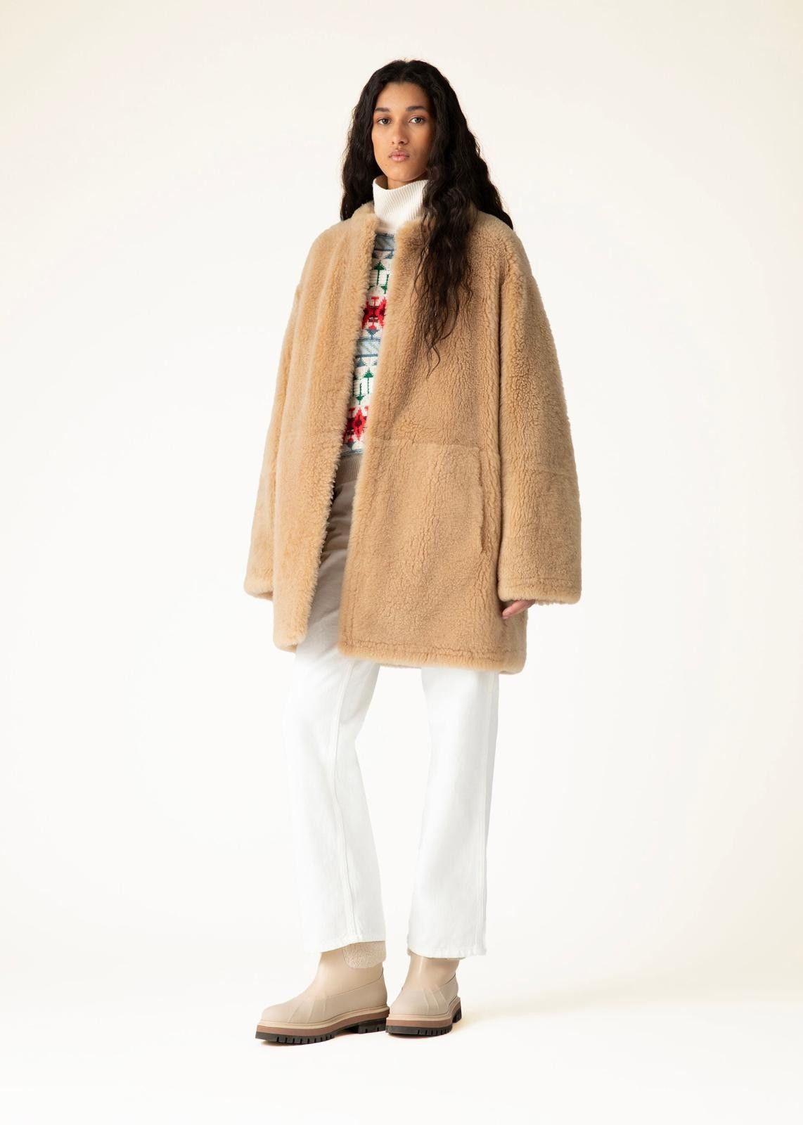 Loro Piana o1srvl11e1125 FAN2461 Celio Shearling Coat in Brown Size M / US 6-8 / IT 42-44 - 4 Thumbnail
