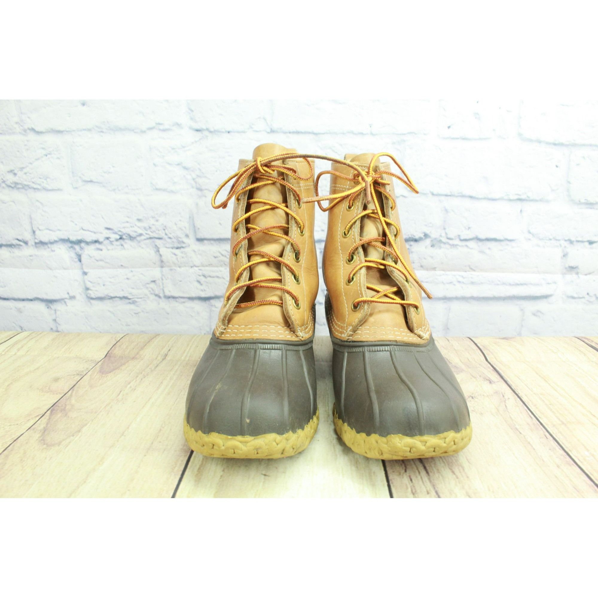 Leather LL Bean Women's Lace Up Insulated Ankle Duck Boots Size US 7 / IT 37 - 4 Thumbnail