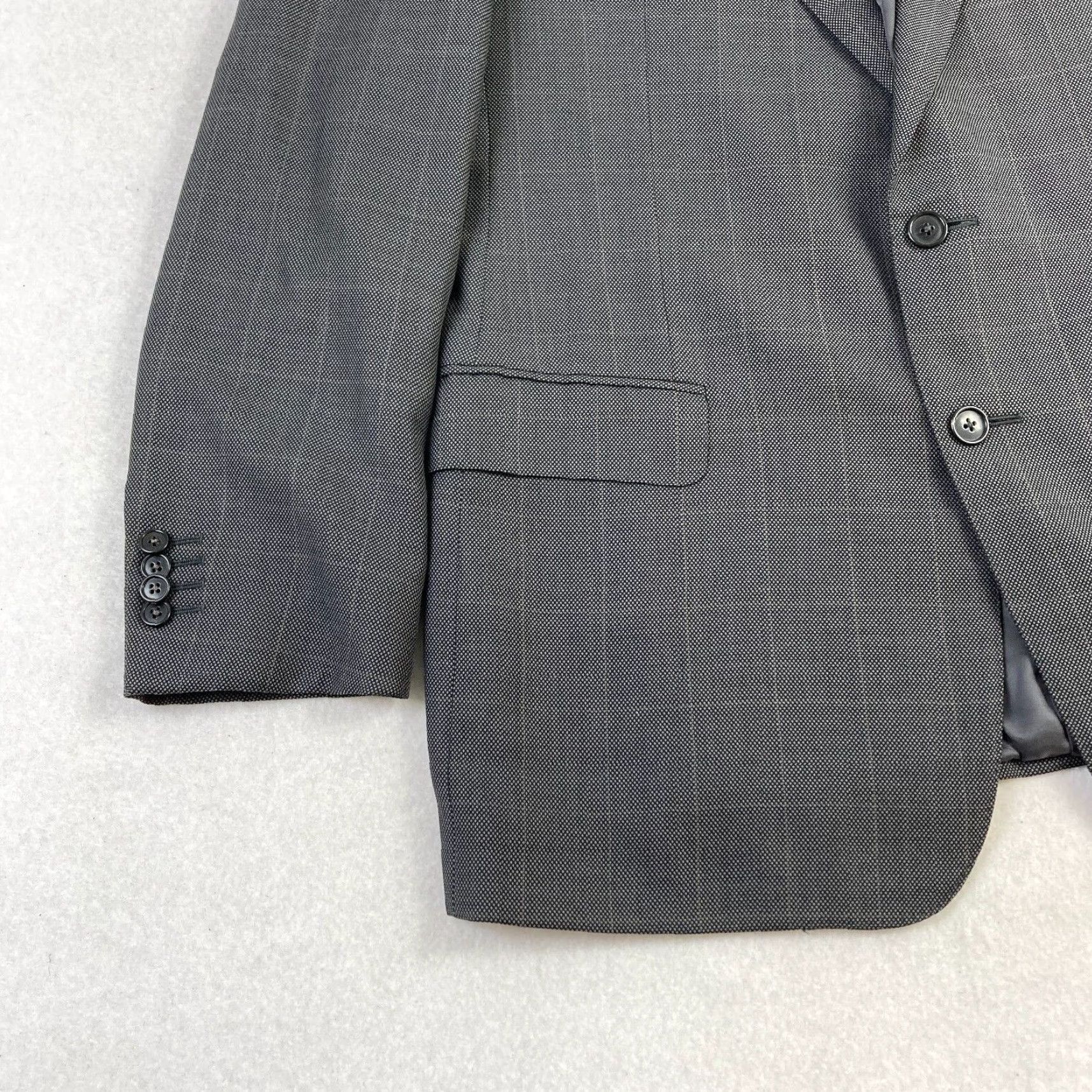Ermenegildo Zegna Ermenegildo Zegna Blazer Sport Coat Mens 40 Gray Wool Silk Check 2 Button Italy Size 40R - 2 Thumbnail