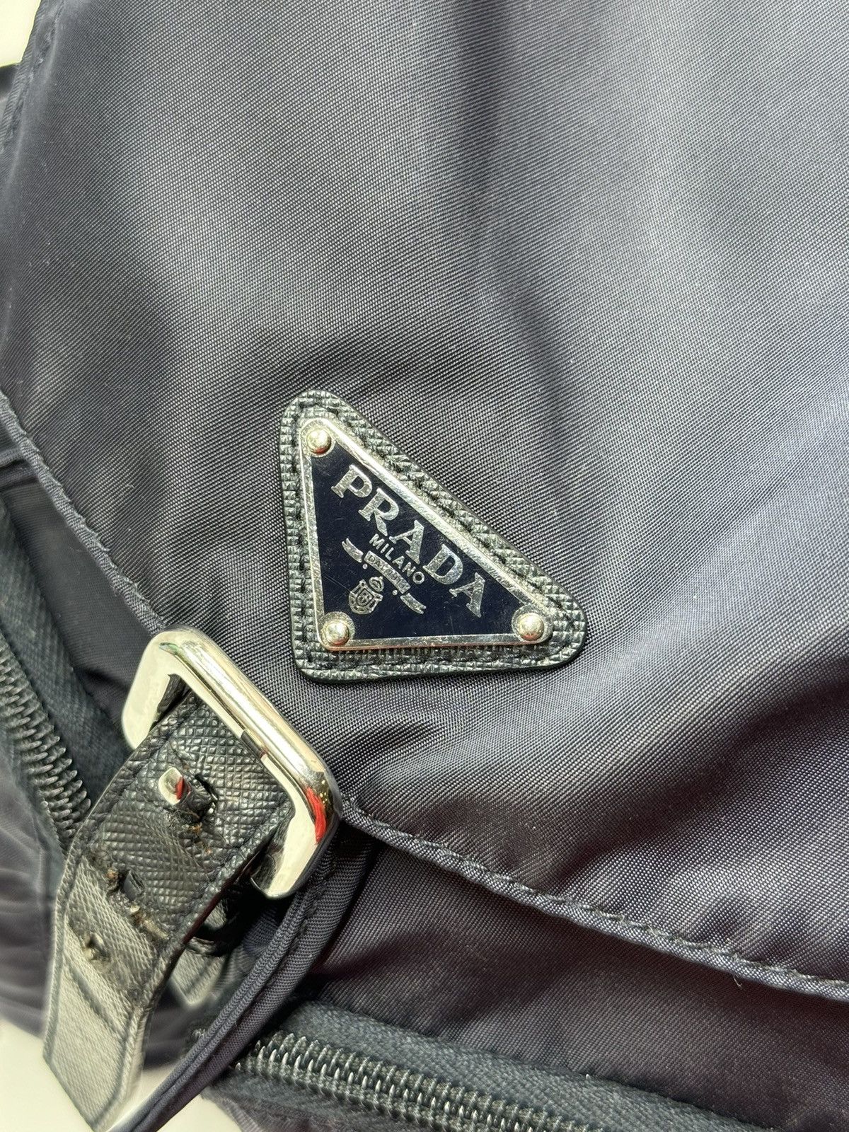 Prada Prada Zainetto Navy Tessuto Nylon Leather Backpack Rucksack Size ONE SIZE - 13 Thumbnail