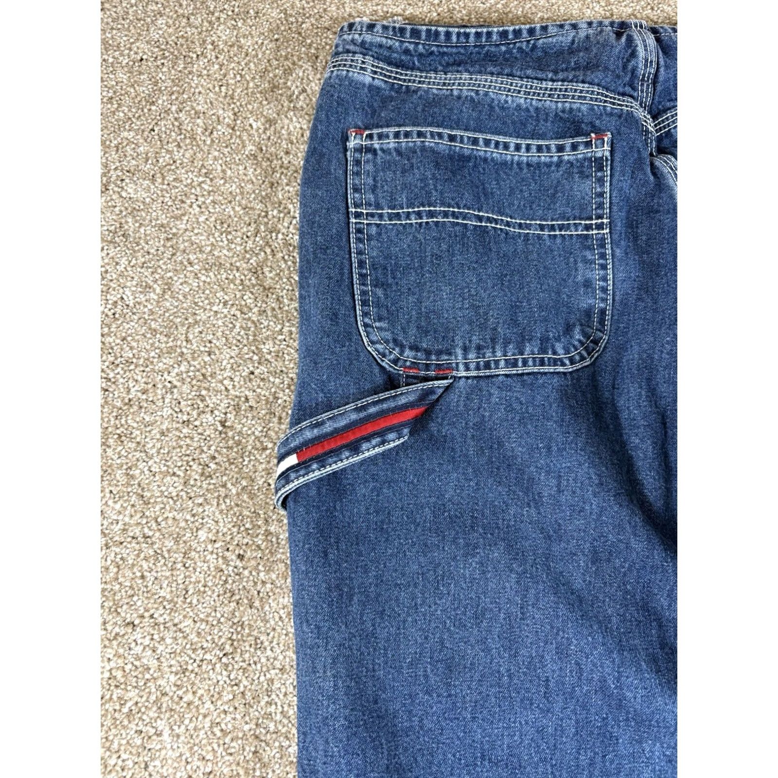 Tommy Hilfiger VINTAGE Tommy Hilfiger Carpenter Jeans Women’s Size 5 Medium Wash Denim Jeans Women 90s Casual Chic Workwear Blue Size 27" / US 4 / IT 40 - 7 Thumbnail