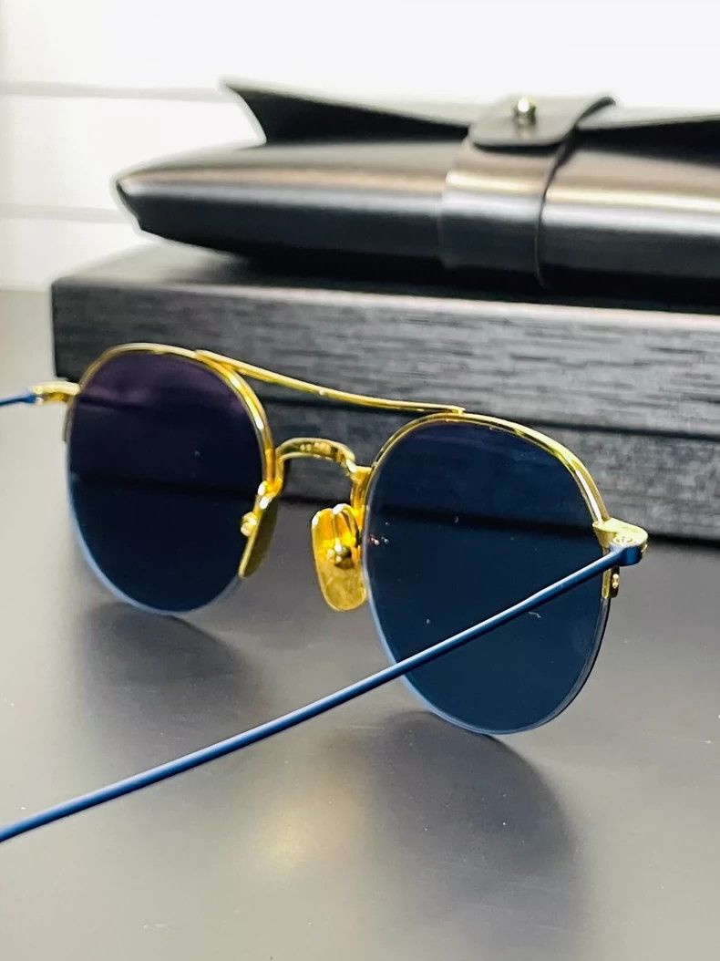 Thom Browne Thom Browne Size OSTB-903 Sunglasses Blue and Gold Sunglass Size ONE SIZE - 6 Thumbnail