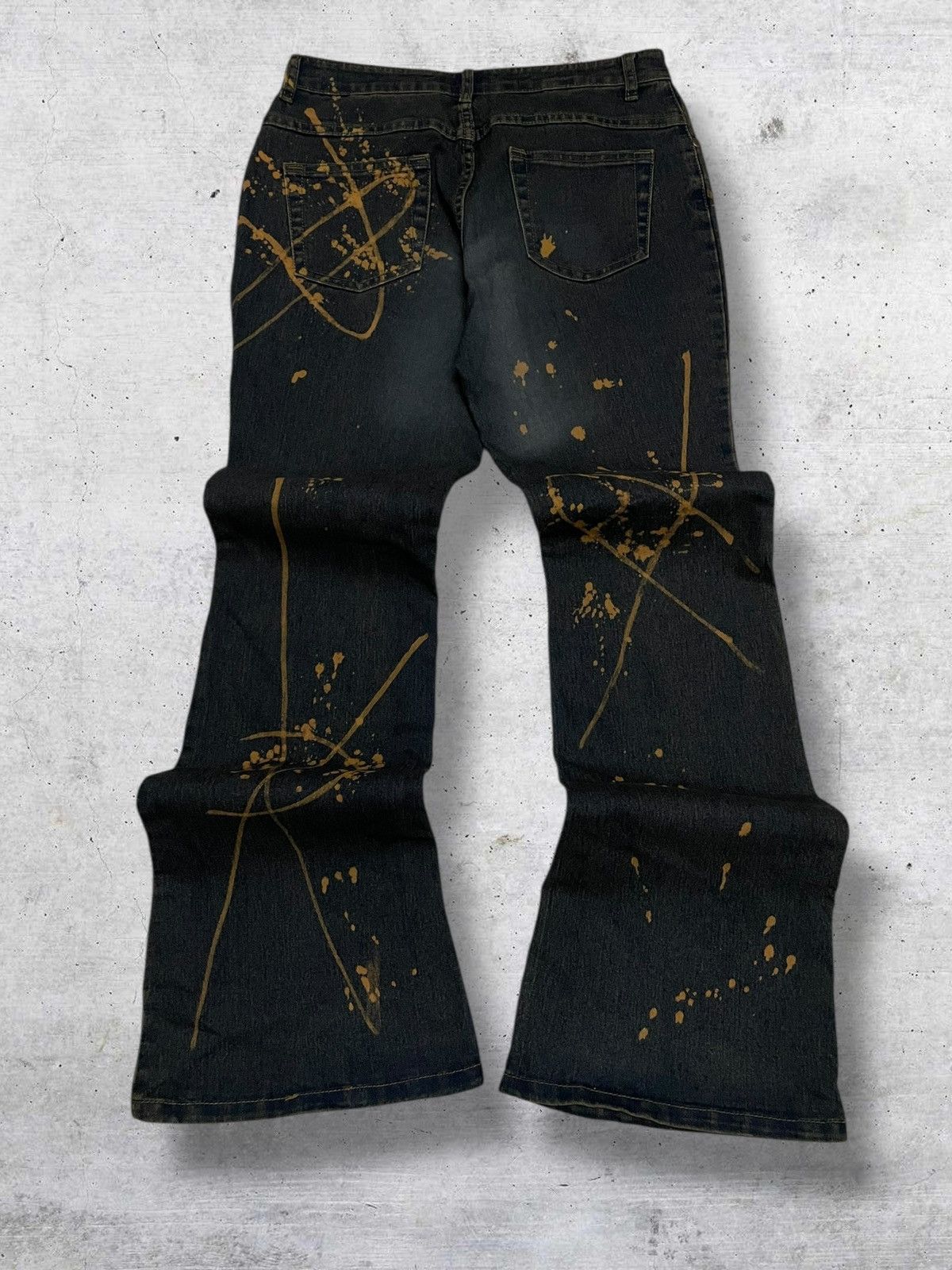 Tornado Mart VINTAGE HAPHAZARD JAPAN OG 90S DESIGNER BLEACH SPLASH FLARED Size US 28 / EU 44 - 8 Thumbnail