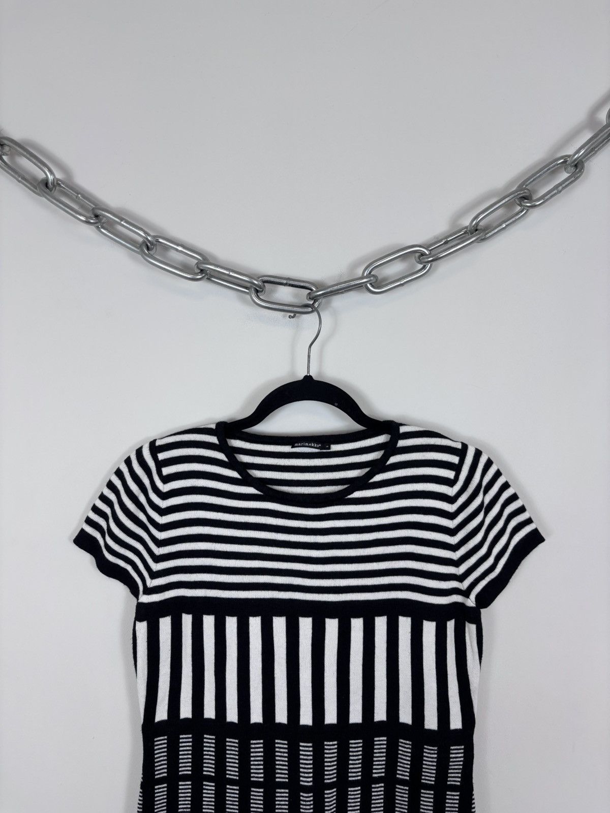 Marimekko Marimekko Leea Women’s Geometric Knit Short Sleeve Tunic Top Size S / US 4 / IT 40 - 2 Thumbnail