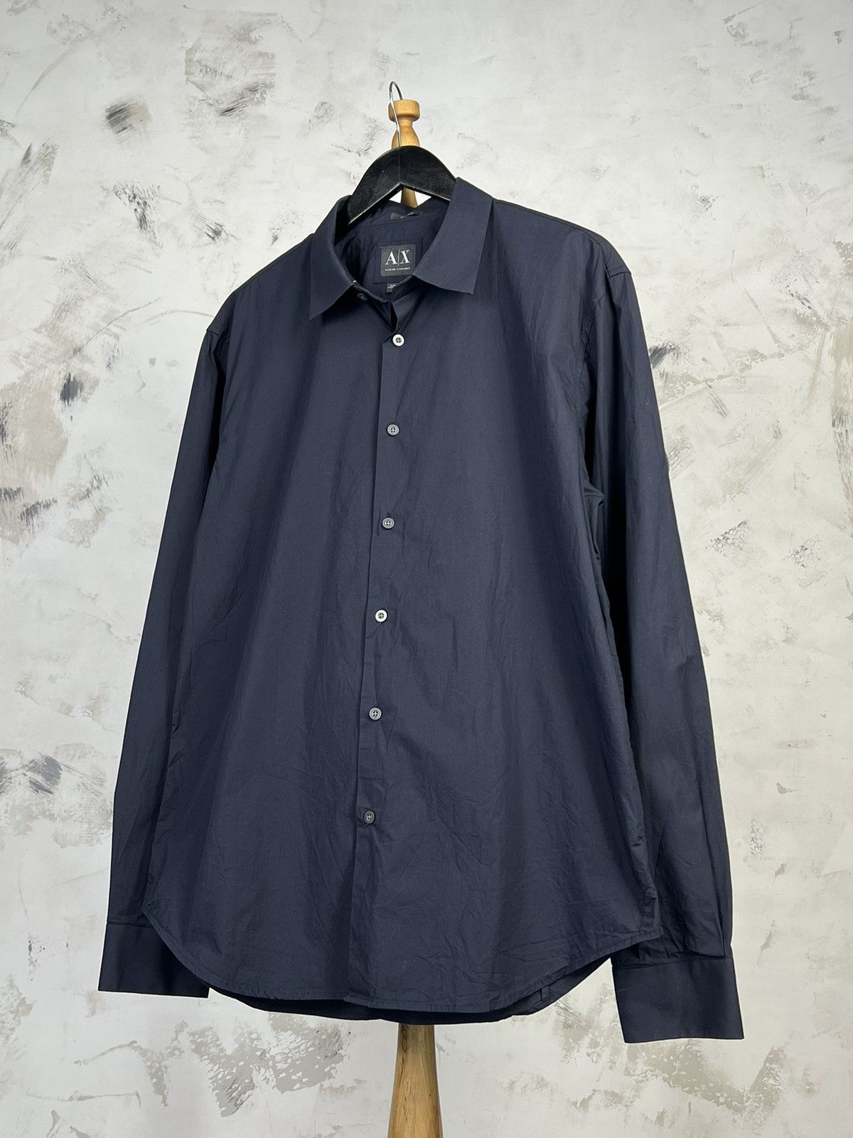 Armani Armani Exchange A|X Navy Long Sleeve Shirt Size L- XL Size US XL / EU 56 / 4 - 1 Thumbnail
