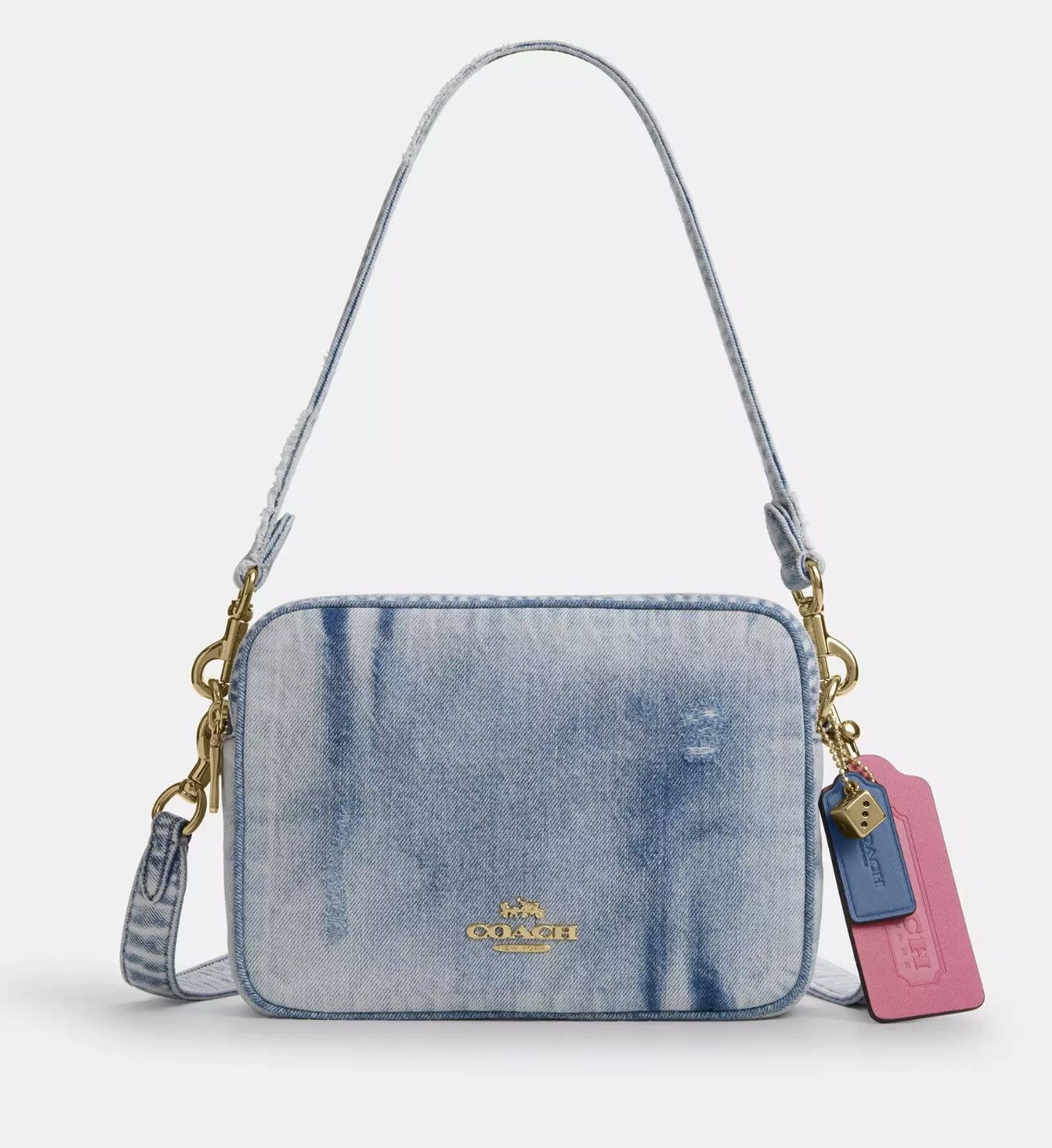 Coach Carey Crossbody Bag In Loved Denim With Charms CEK67 Size ONE SIZE - 3 Thumbnail
