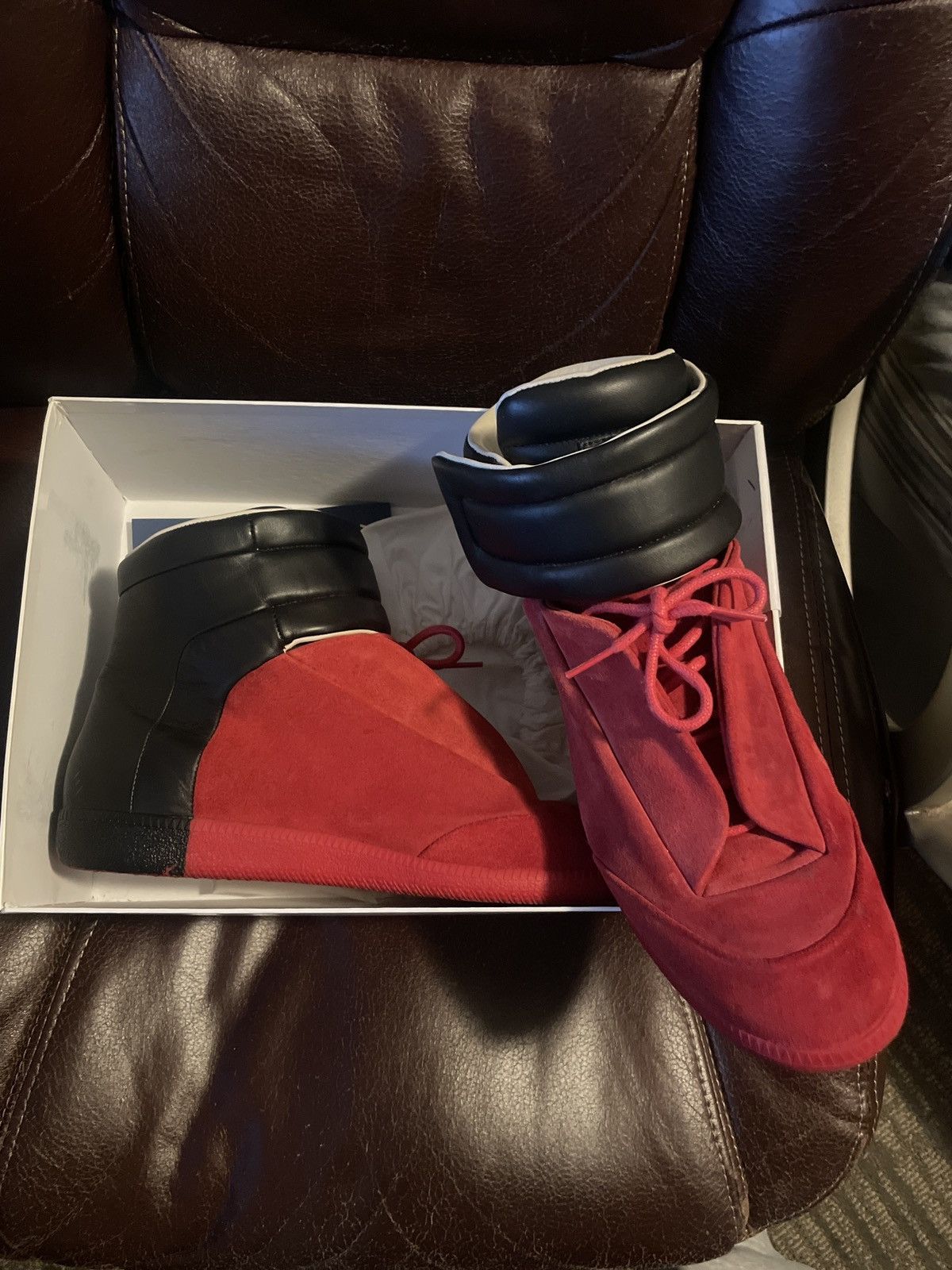Maison Margiela Maison margiela future suede red/black Size US 9.5 / EU 42-43 - 4 Thumbnail