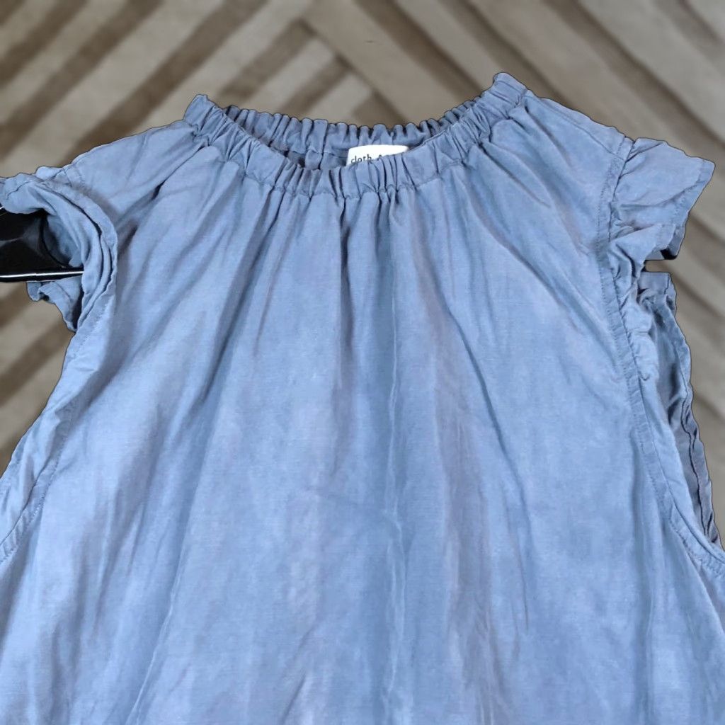 Anthropologie Cloth & Stone Womens Tank Blue Ruffle Lightweight XS Shirt Casual Boho Preppy Size XS / US 0-2 / IT 36-38 - 1 Thumbnail