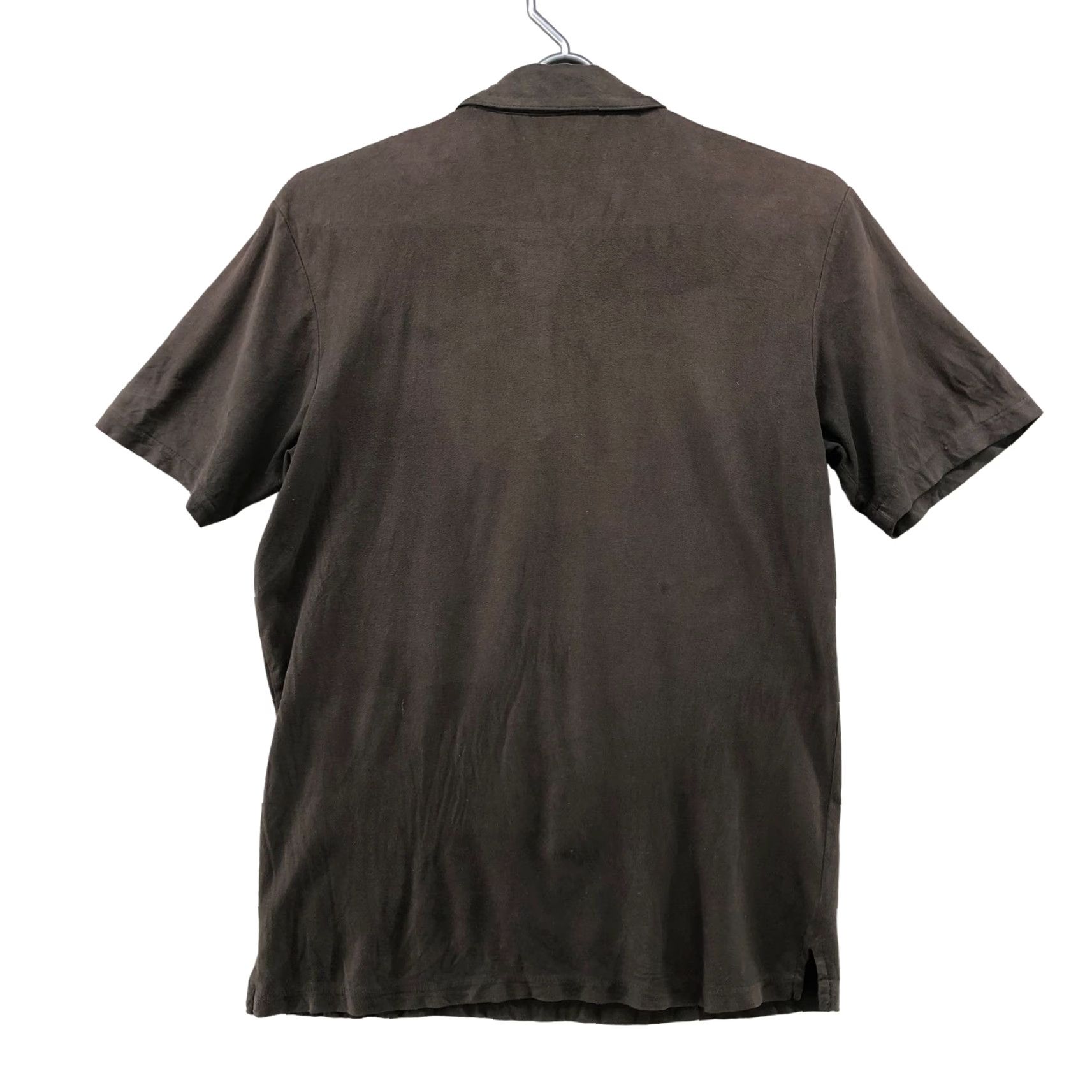 Zara Zara Polo Shirt Mens S Brown Short Sleeve Lightweight Faux Suede Collar Modern Shirt Size US S / EU 44-46 / 1 - 2 Thumbnail