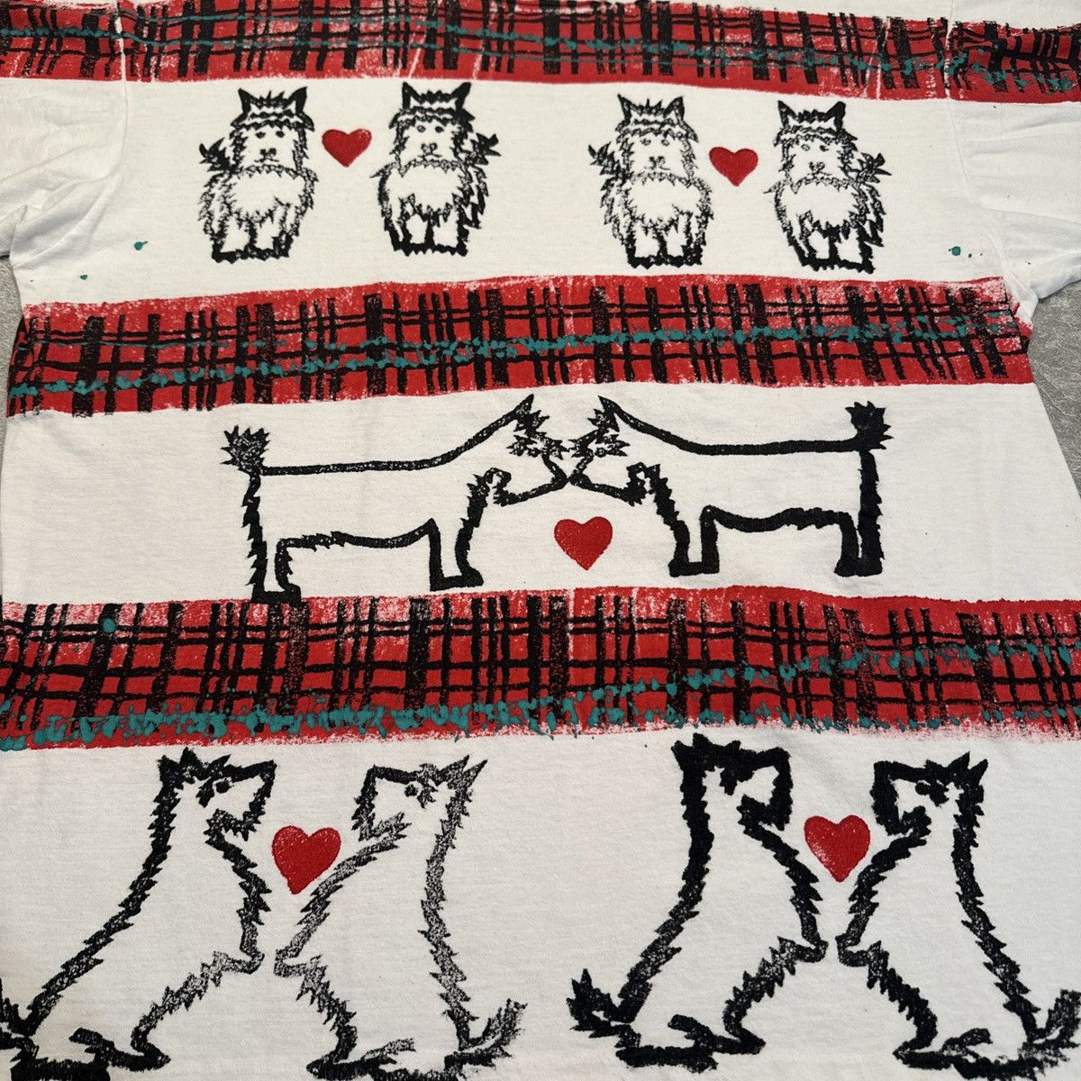 Vintage Vintage 80s Art Works Knit Schnauzer Dog Single Stitch Shirt Size US XL / EU 56 / 4 - 2 Thumbnail