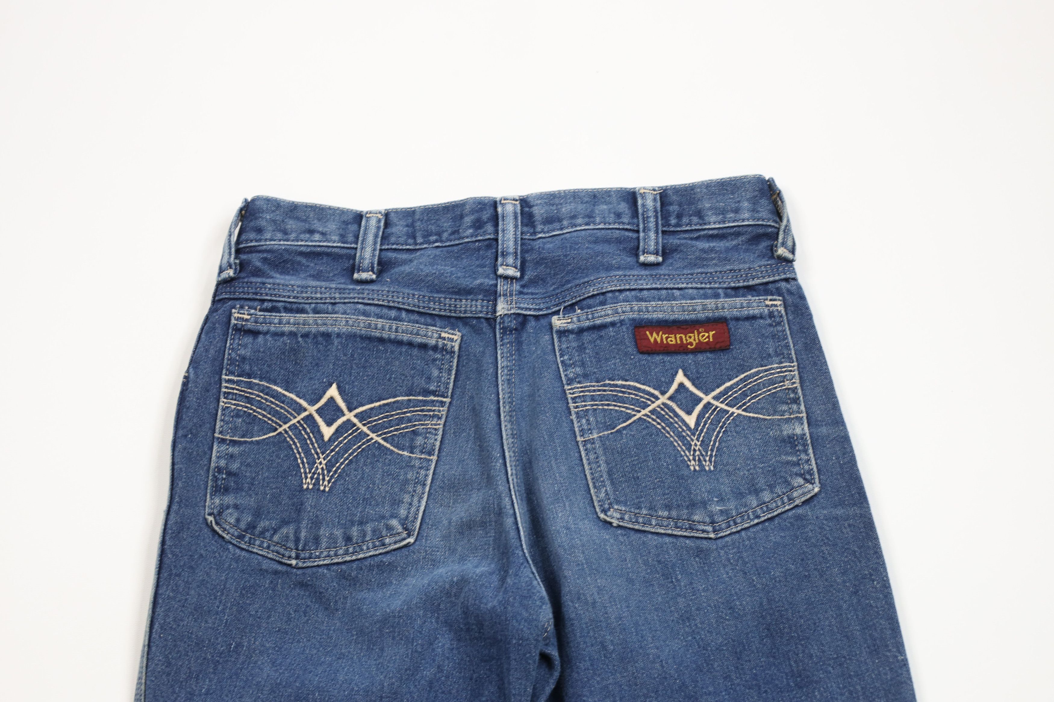 Vintage × Wrangler Vintage 70s Wrangler Flared Wide Leg Denim Jeans Blue USA Size 28" / US 6 / IT 42 - 12 Thumbnail