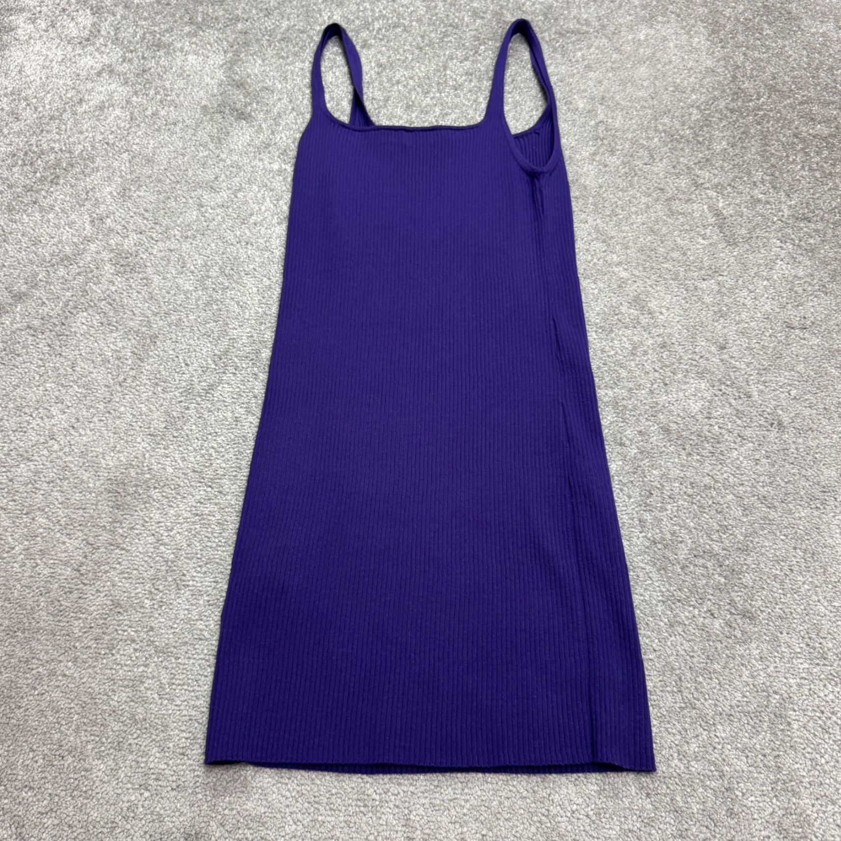 Vintage Wilfred Aritzia Bodycon Mini Tank Dress Womens Medium Purple Casual Summertime Classic Size M / US 6-8 / IT 42-44 - 2 Thumbnail