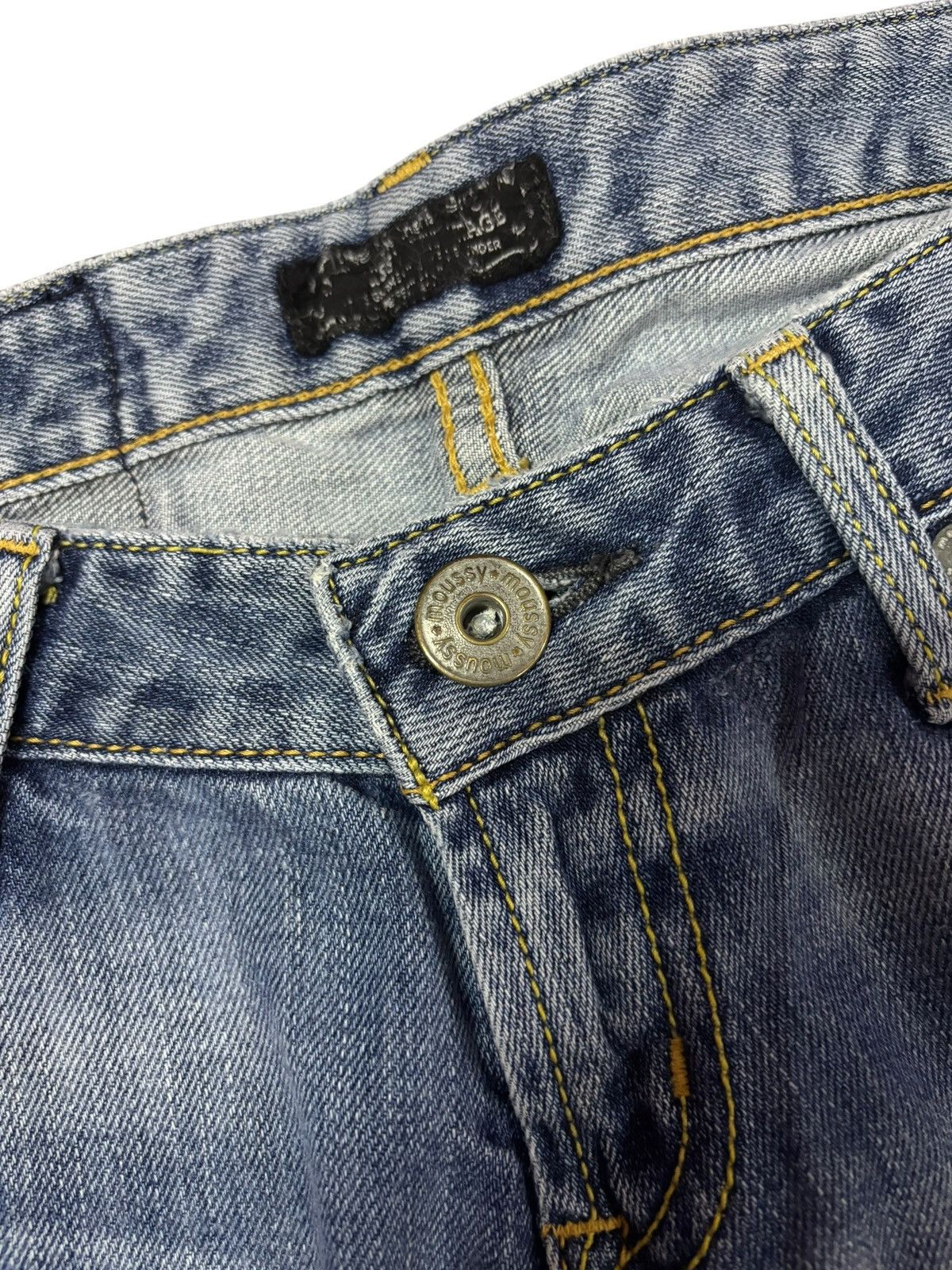 MOUSSY Vtg Moussy Japan Flared Distressed Jeans Size 28" / US 6 / IT 42 - 6 Thumbnail