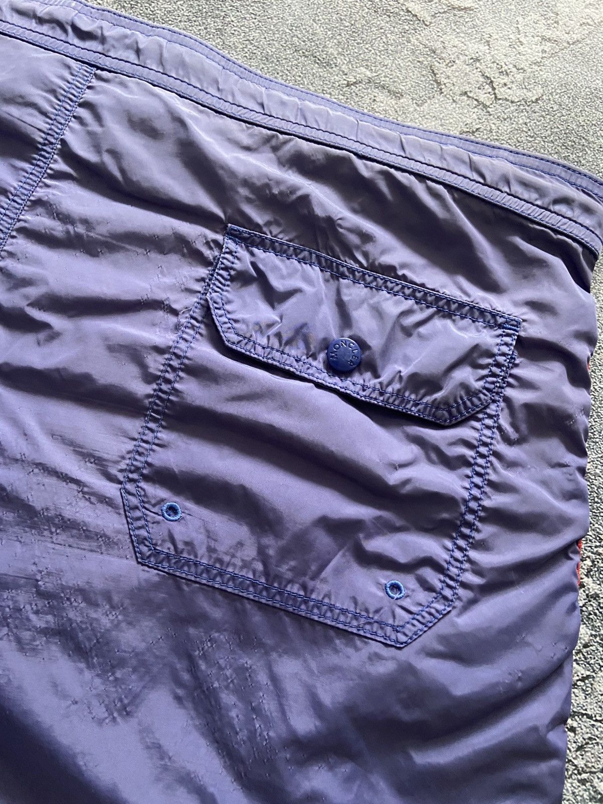 Moncler Moncler Men’s Swim Shorts Navy Blue Logo Side Stripe Size US 35 - 4 Thumbnail