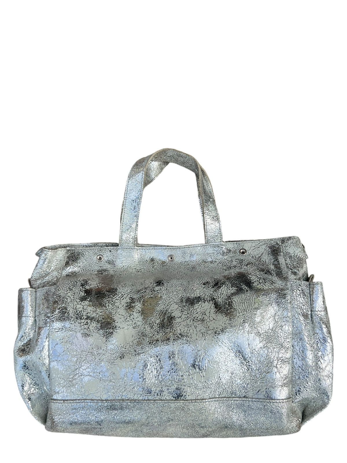 Bag × Issey Miyake × Leather Vintage Zucca Japan Cracked Distress Patina Leather Tote Bag Size ONE SIZE - 5 Thumbnail