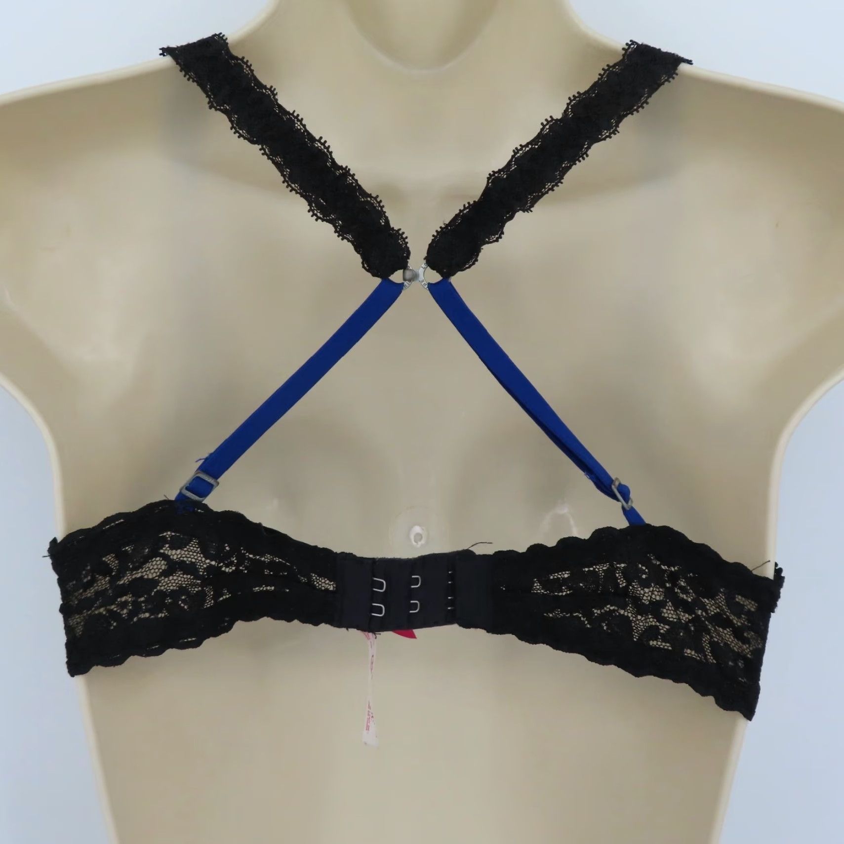 Victoria's Secret PINK Victoria's Secret Bra Demi Underwired Lace Wing 34C Black Polka Dot Dotted Wired Adjustable Straps 34 Cup C Women) Size ONE SIZE - 6 Thumbnail