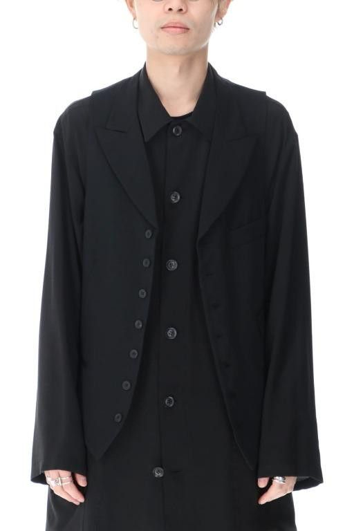 Yohji Yamamoto Yohji Yamamoto Pour Homme Wool 7BS Peak Lapel Tailored Vest Size US M / EU 48-50 / 2 - 6 Thumbnail
