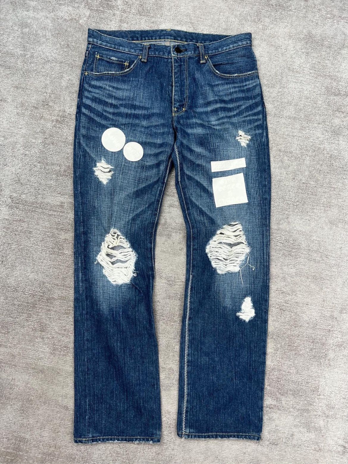 Number (N)ine Number nine patched jeans size 3 | Grailed