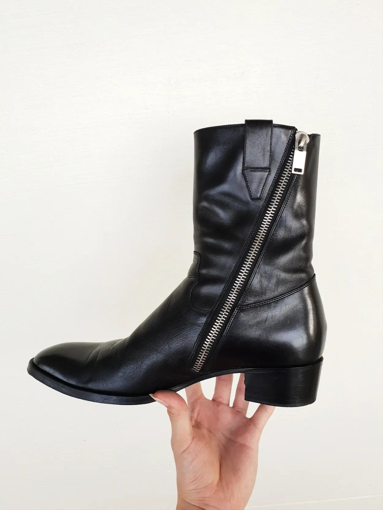 Saint Laurent Paris AW13 Black Leather Cowboy Boota Size US 9 / EU 42 - 4 Thumbnail