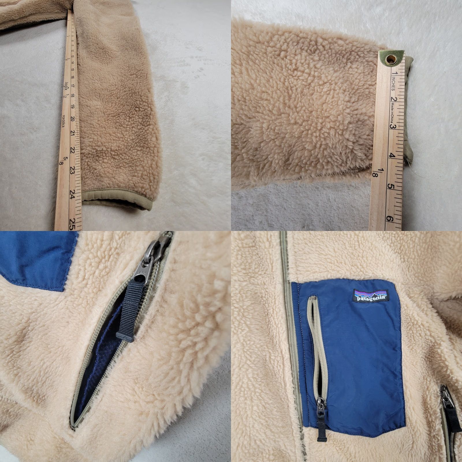 Patagonia Patagonia Jacket Mens M Beige Blue Retro X Rare Sherpa Deep Pile Fleece Zip Windbreaker Zip Pockets Logo Casual Travel Outdoor 90s Womens? Size US M / EU 48-50 / 2 - 9 Thumbnail