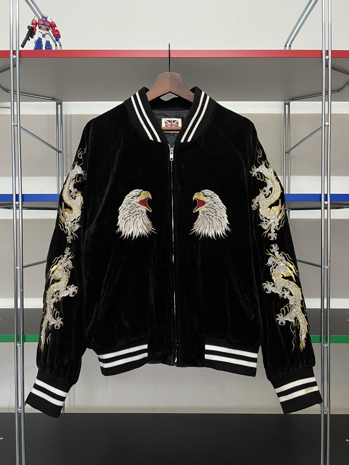 Japanese Brand 80s-90s Japan Yokosuka Eagle Dragon Velvet Sukajan Jacket Size US L / EU 52-54 / 3 - 1 Thumbnail