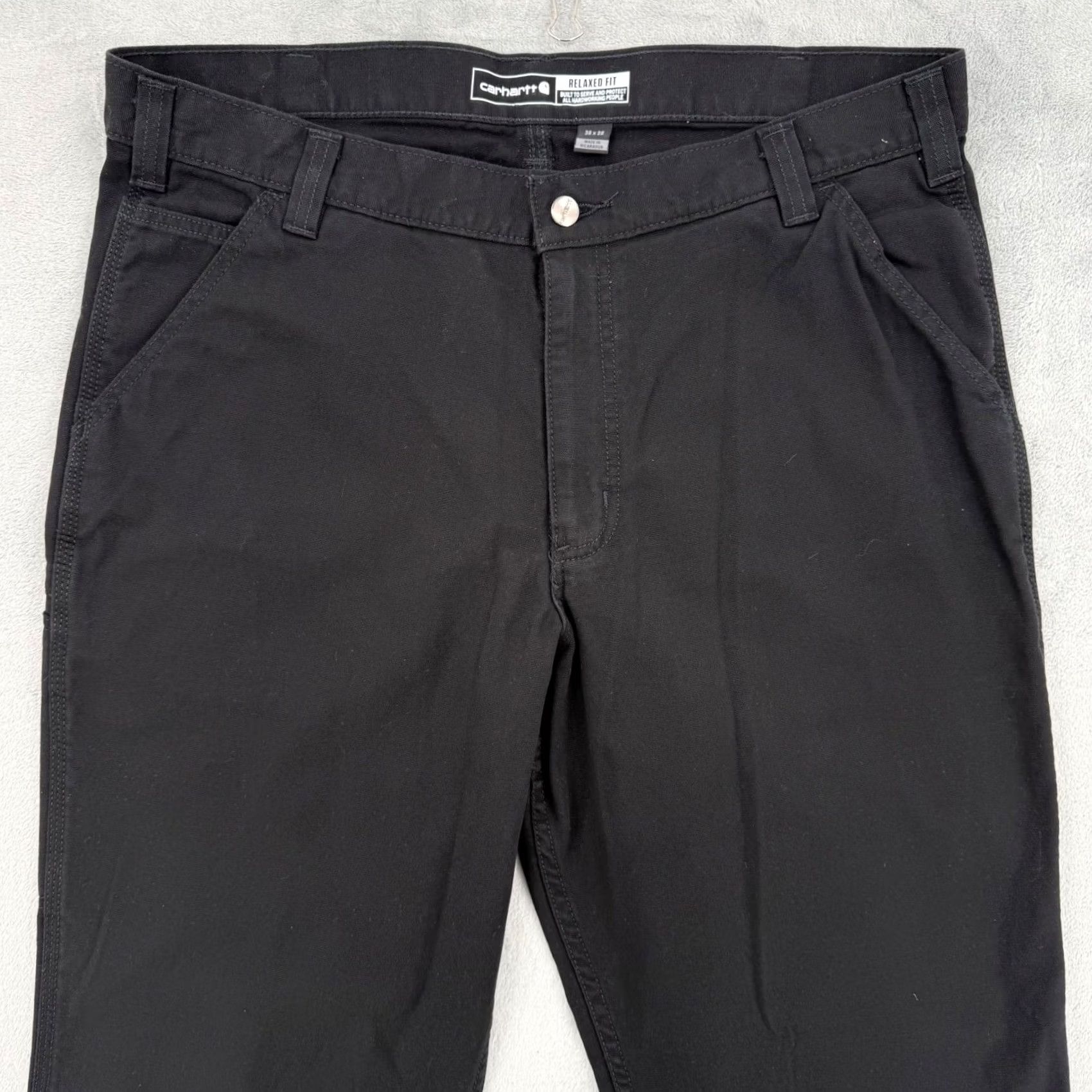 Carhartt VINTAGE Carhartt Relaxed Fit Black Work Pants Mens Cotton Canvas Utility Carpenter 38x28 Size US 38 / EU 54 - 3 Thumbnail