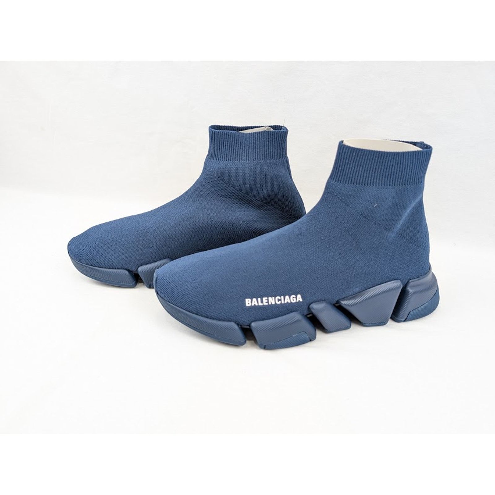 Balenciaga o1rshd1 Speed 2.0 Graffiti Sneakers in Navy Size US 11 / EU 44 - 15 Thumbnail
