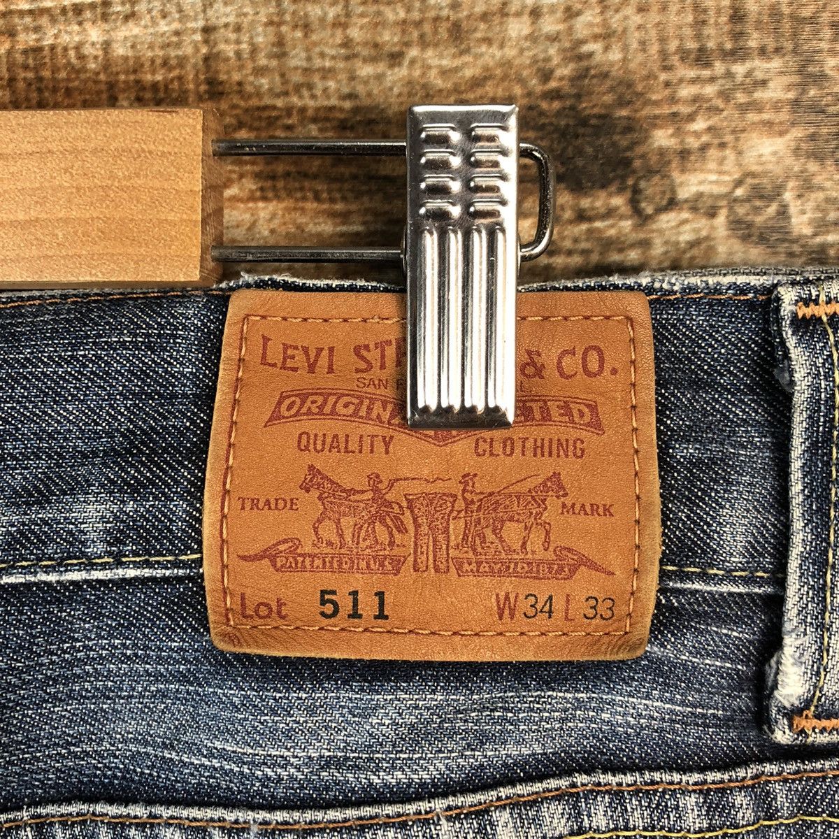 Levi's DL Levis 511 Vintage faded ripped Blue Denim Pants #C146 Size US 34 / EU 50 - 19 Thumbnail