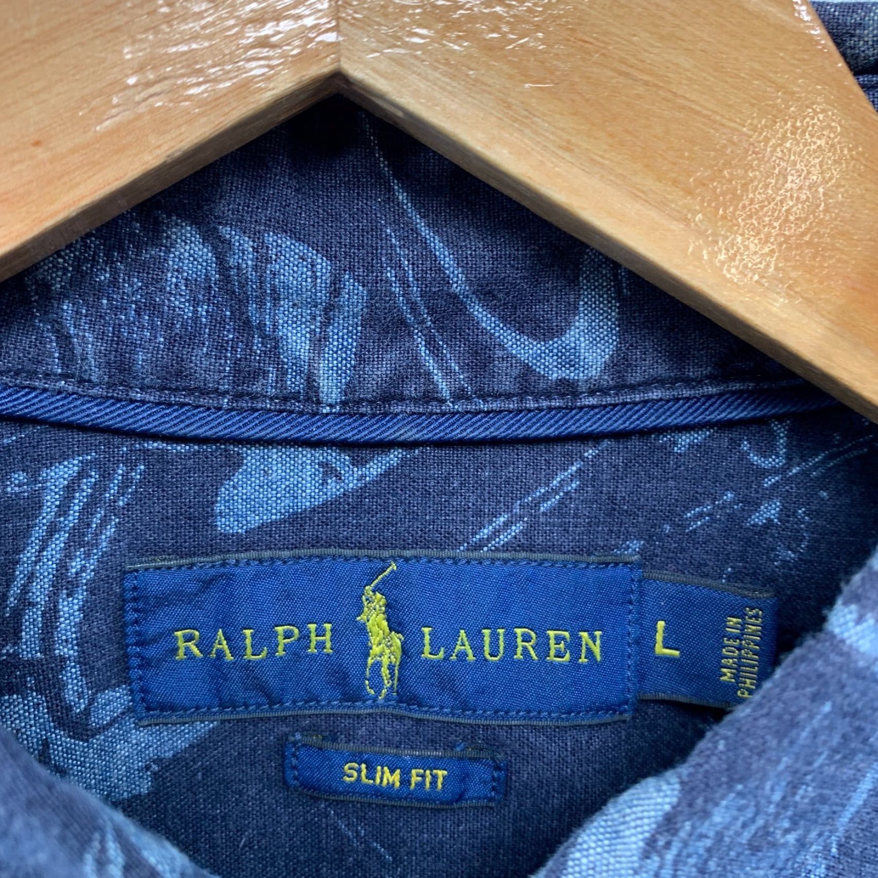 Ralph Lauren Ralph Lauren Shirt Mens L Button-Down Blue Slim Fit 21x29 Abstract Graphic Size US L / EU 52-54 / 3 - 7 Thumbnail