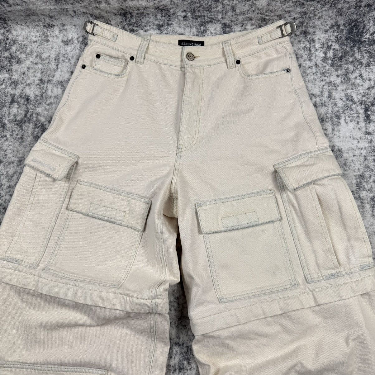 Balenciaga Balenciaga Multi Pocket Wide Leg Cargo Denim Jeans Size US 32 / EU 48 - 2 Thumbnail