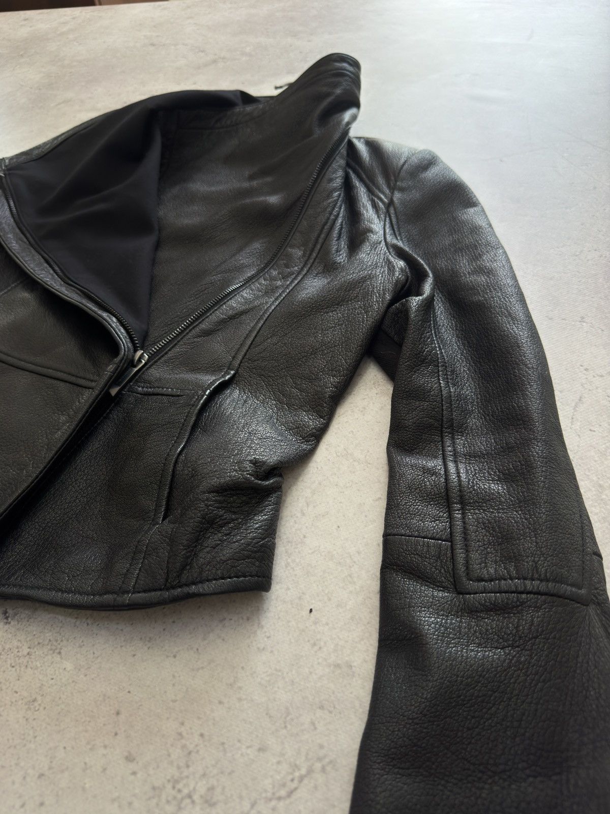 Rick Owens Real Leather Asymmetric Big Throat Rick Owens Type Jacket Size US S / EU 44-46 / 1 - 2 Thumbnail