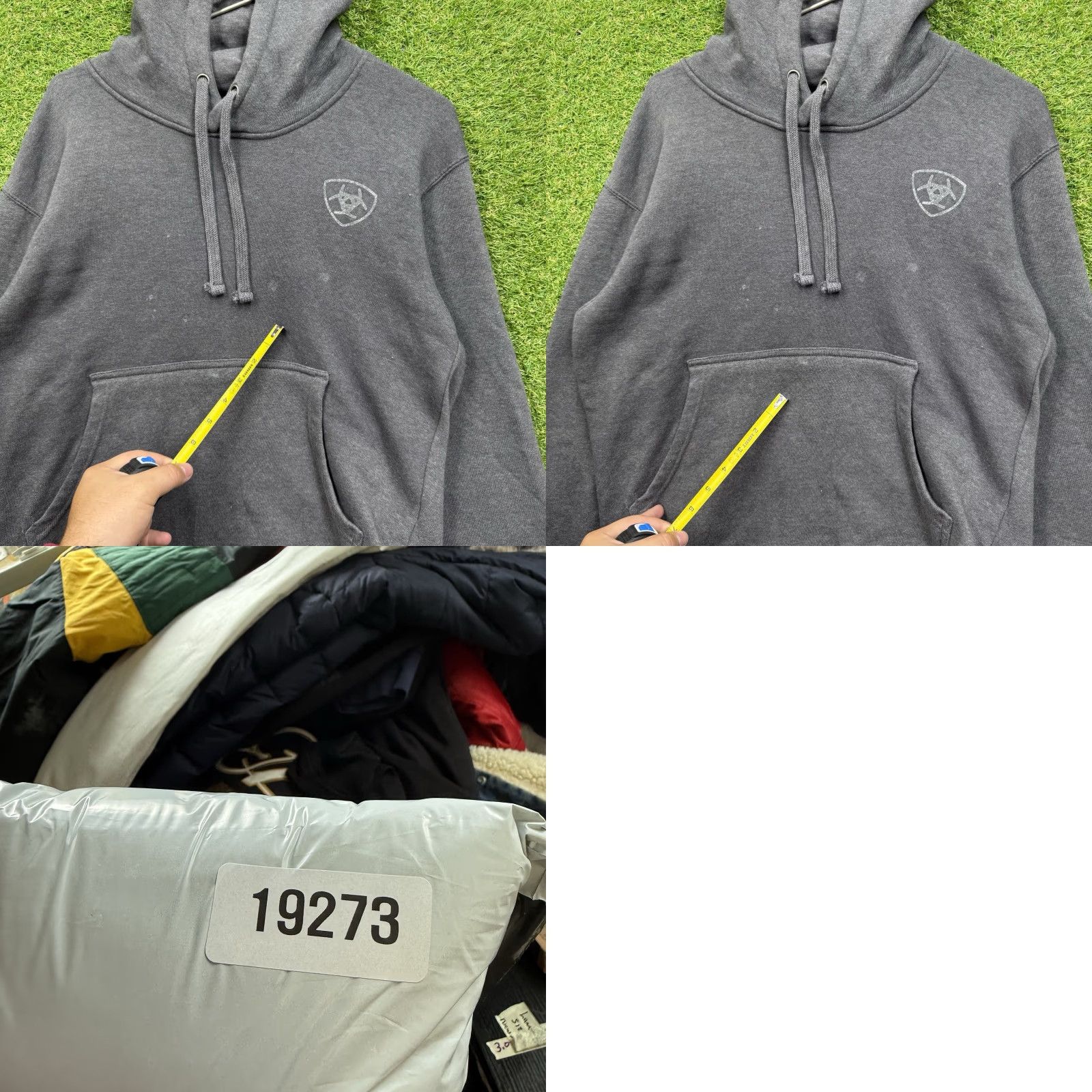 Ariat Ariat Hoodie Mens Small Fleece Pullover Rodeo Western Cowboy Grey Flag Y2K Work Size US S / EU 44-46 / 1 - 8 Thumbnail