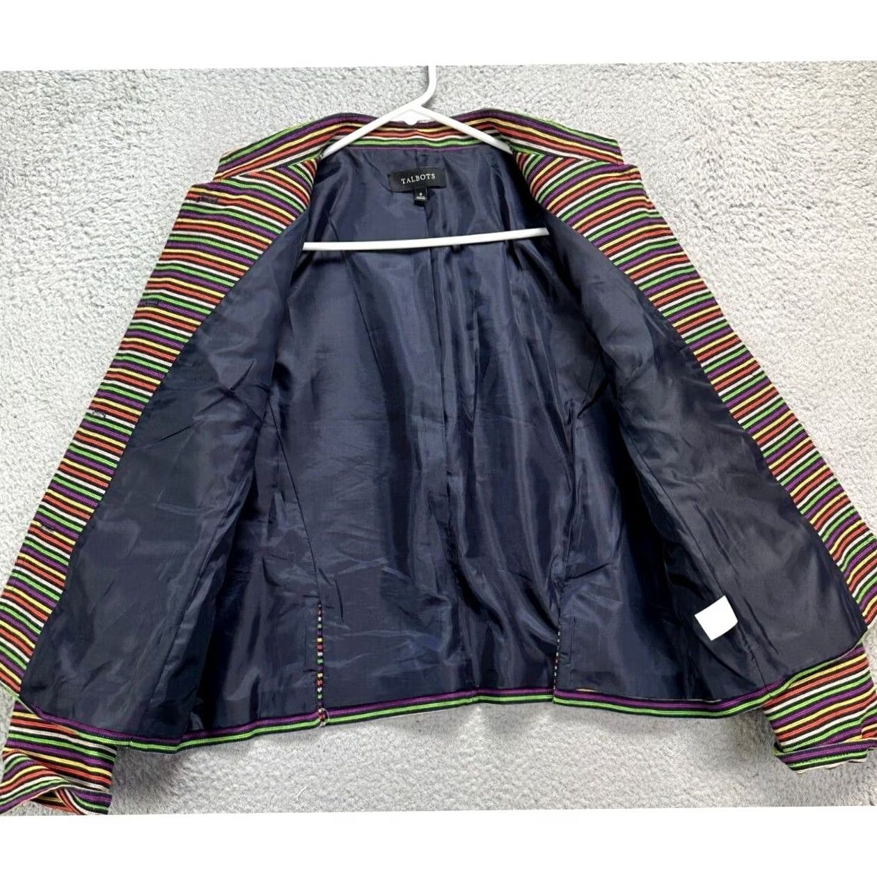 Talbots Talbots Skirt Suit Womens 8 Multi Striped Button Front Pencil Straight Jacket Set 2 Piece Notch Lapel VINTAGE? Size 30" / US 8 / IT 44 - 6 Thumbnail