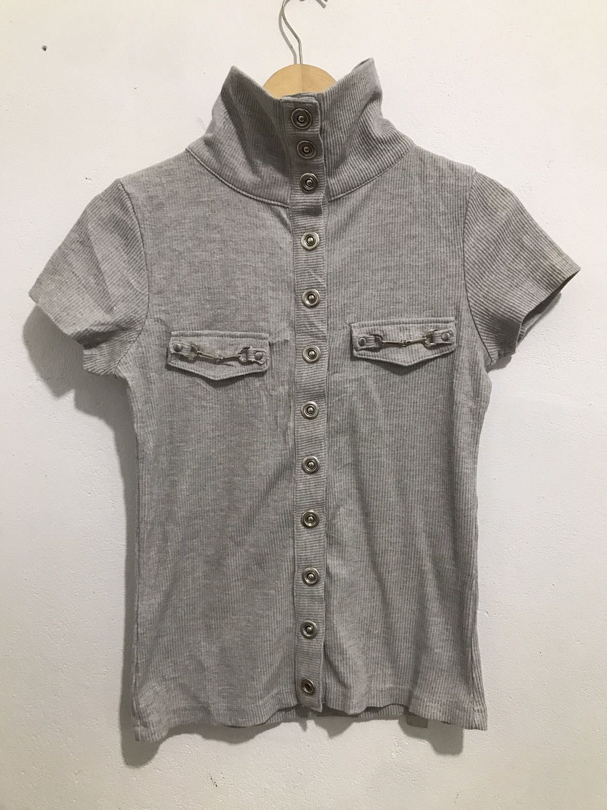 image of 14Th Addiction x Drain Gang Studded Shirt Rock Japan Reor Mix in Grey, Men's (Size Medium)