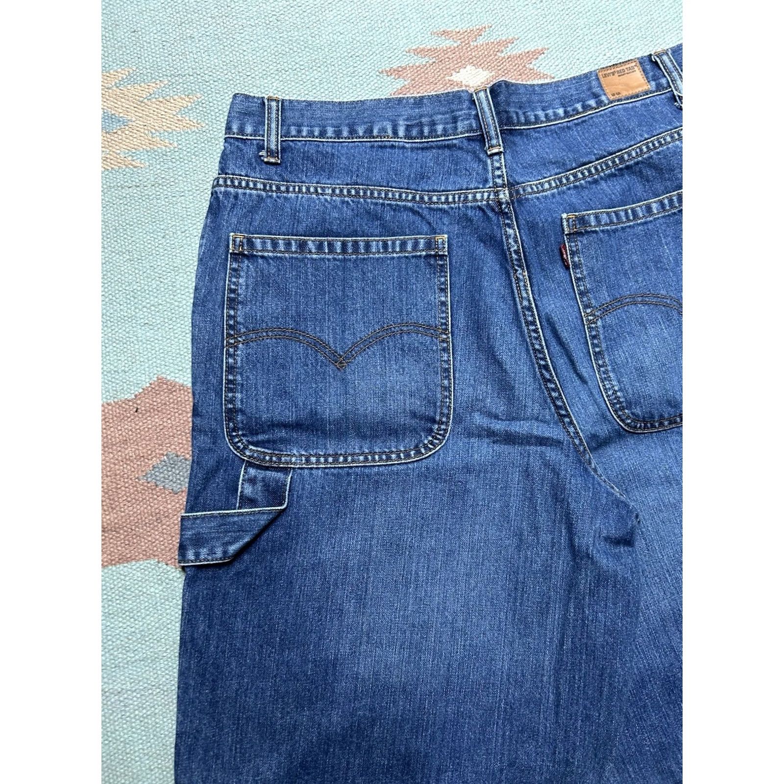 Levi's VINTAGE Levi’s Carpenter Jorts Denim Shorts Red Tab Baggy Wide Leg 34 Men's Denim Shorts 34 Inseam 10” 22” Outseam 22” 12” Leg Opening 12” Size US 34 / EU 50 - 3 Thumbnail