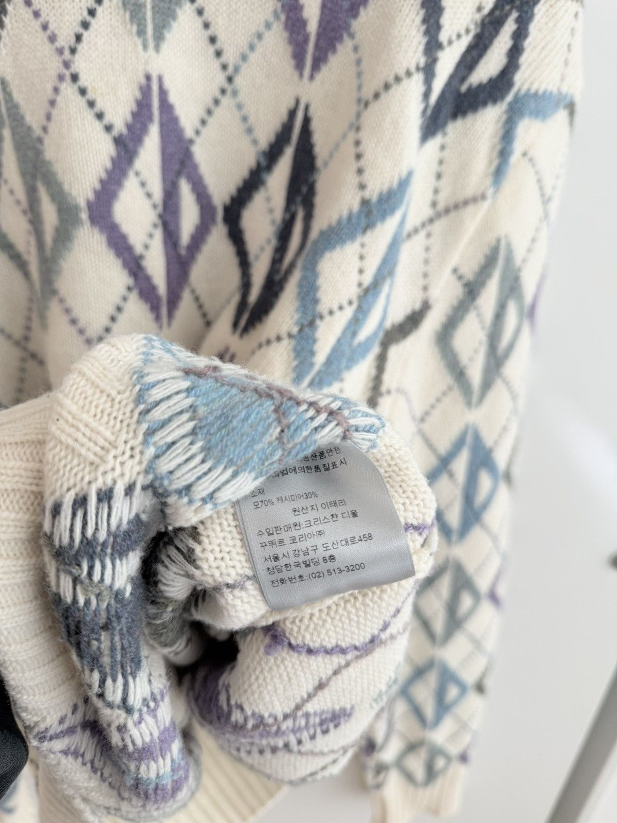 Dior Dior 20AW Argyle CD knit sweater Size US XL / EU 56 / 4 - 5 Thumbnail
