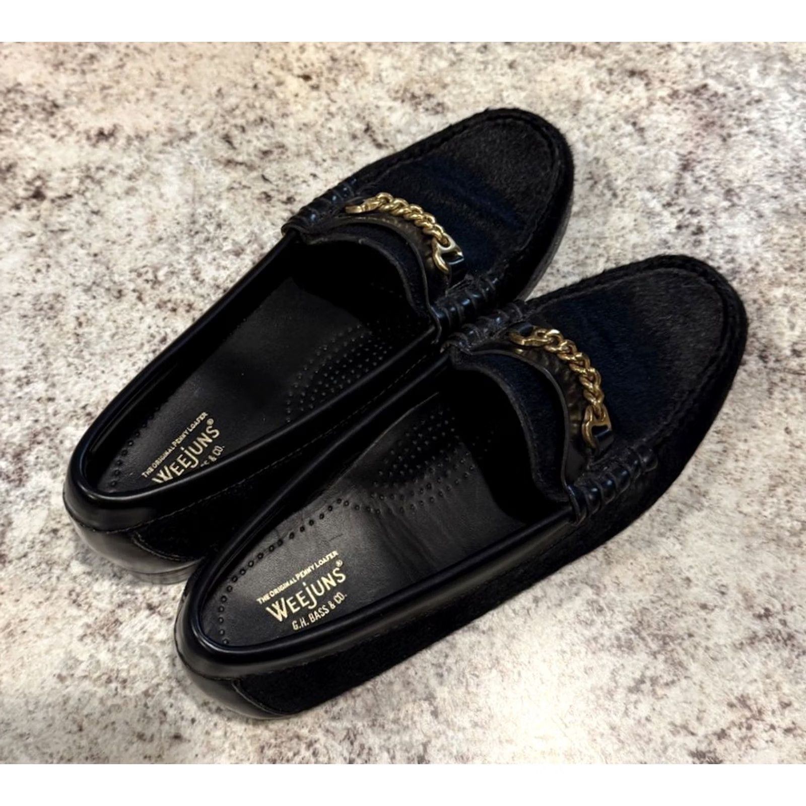 Vintage GH BASS WOMEN’S 6 M US LOAFERS BLACK PONY HAIR WEEJUNS CELESTE CHAIN Size US 6 / IT 36 - 5 Thumbnail